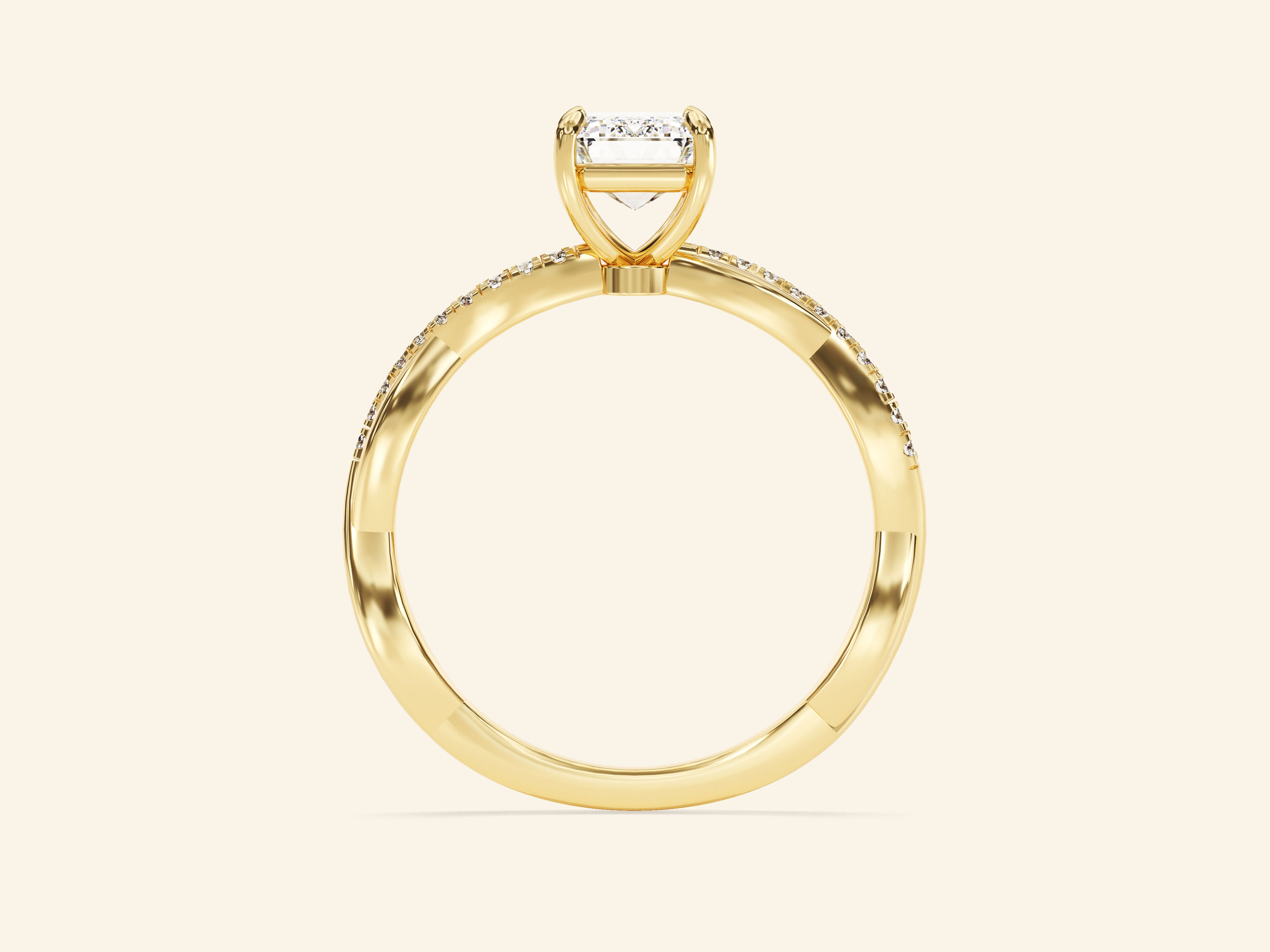 Emerald Twisted Engagement Ring