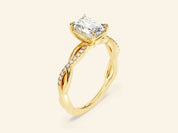 Emerald Twisted Engagement Ring