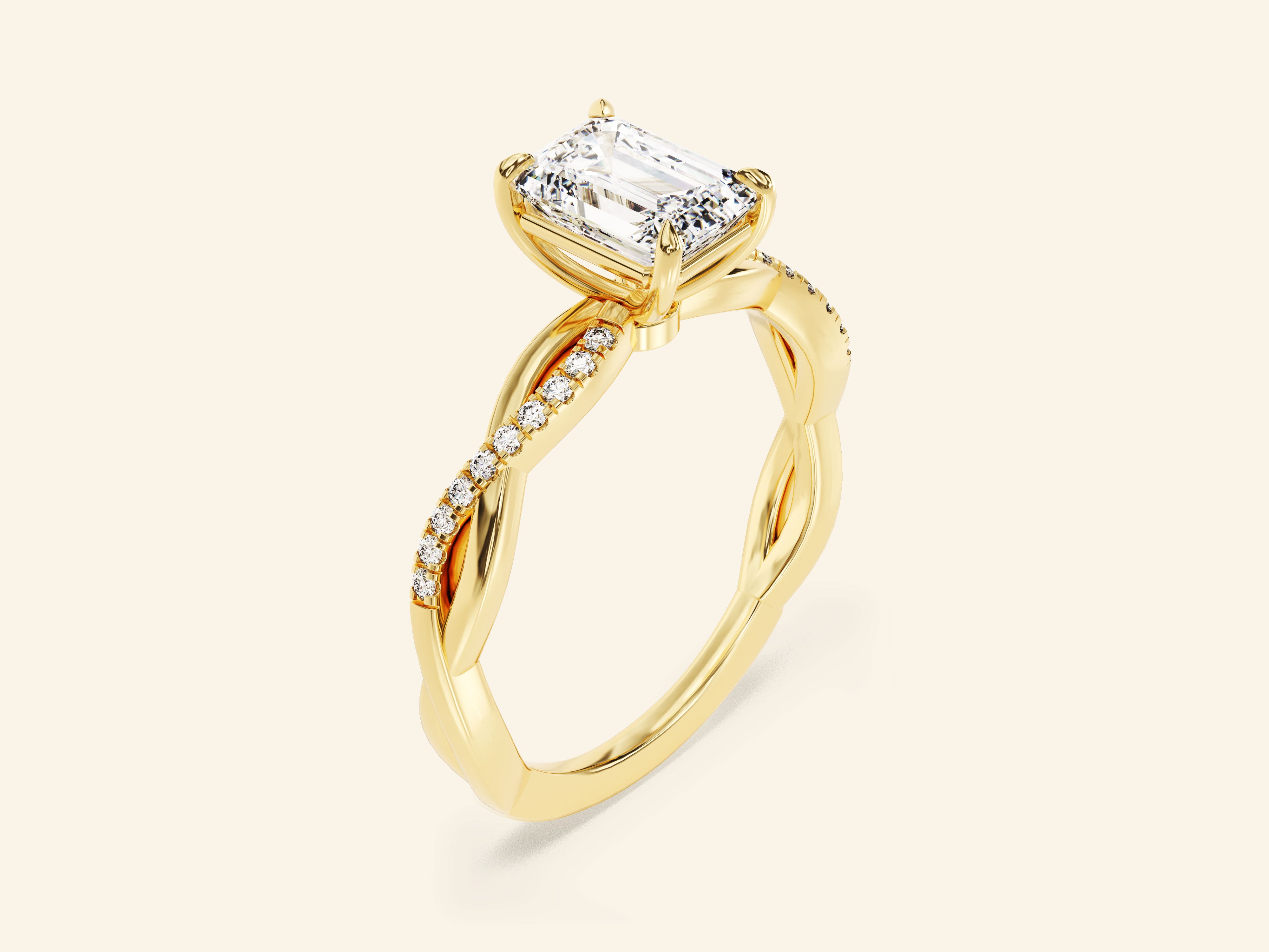 Emerald Twisted Engagement Ring