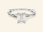 Emerald Twisted Engagement Ring