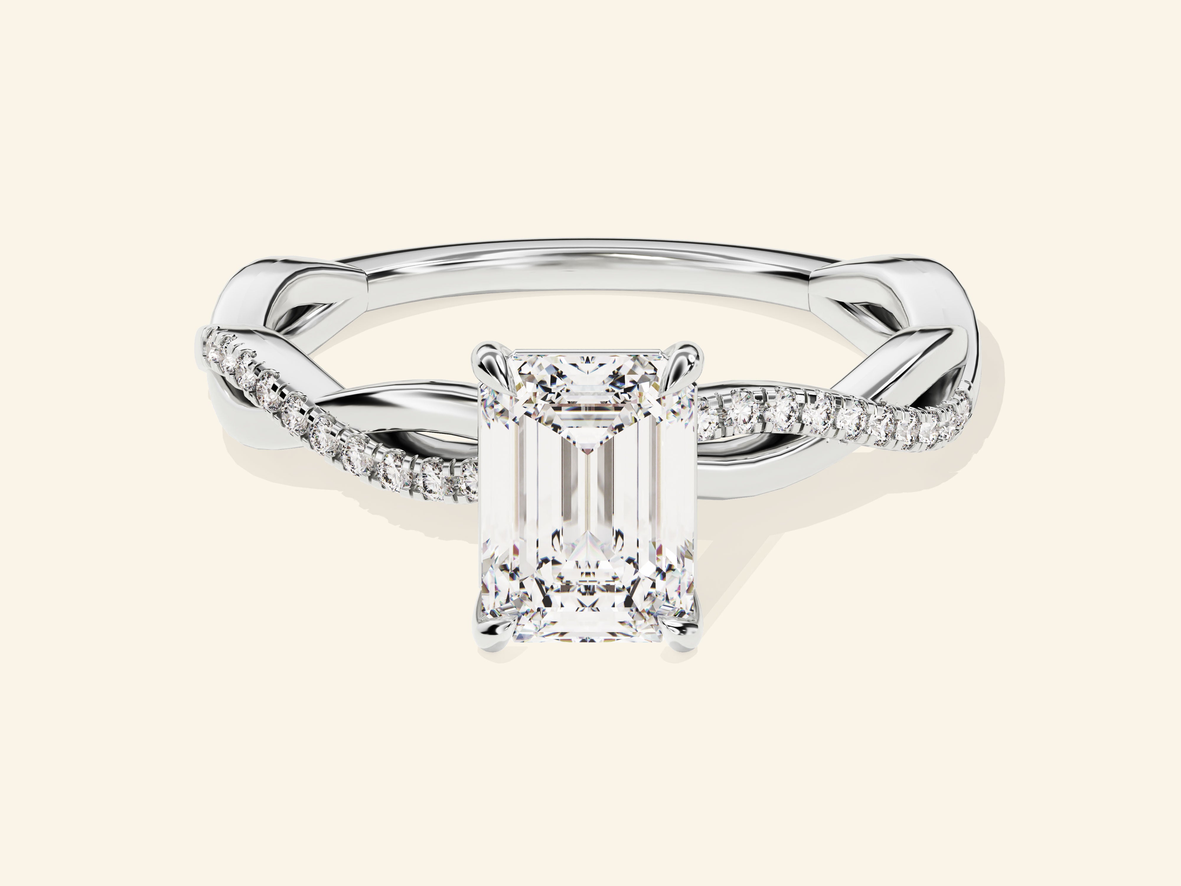 Emerald Twisted Engagement Ring