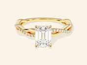 Emerald Twisted Engagement Ring