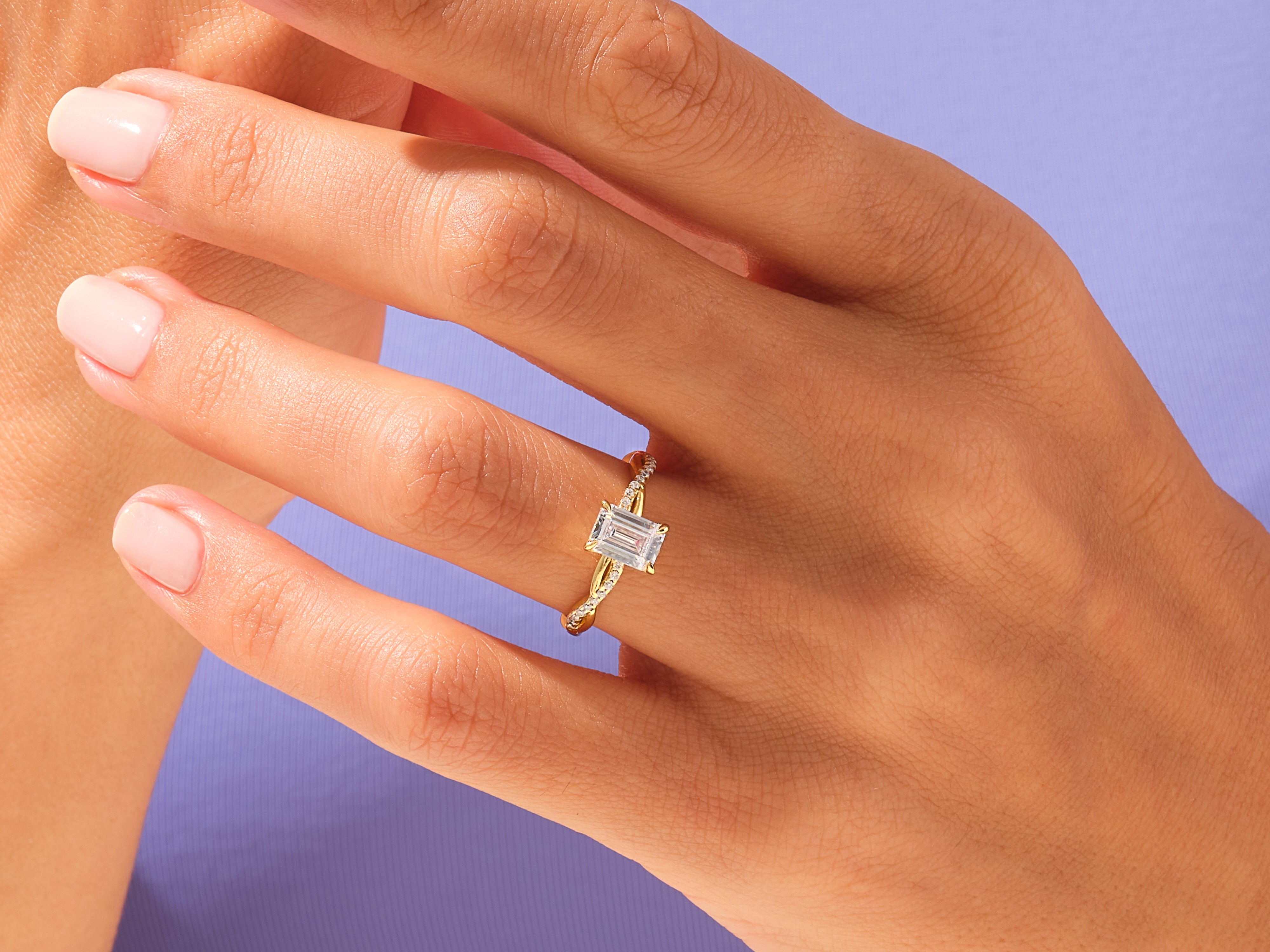 Emerald Twisted Engagement Ring