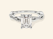 Emerald Twisted Engagement Ring