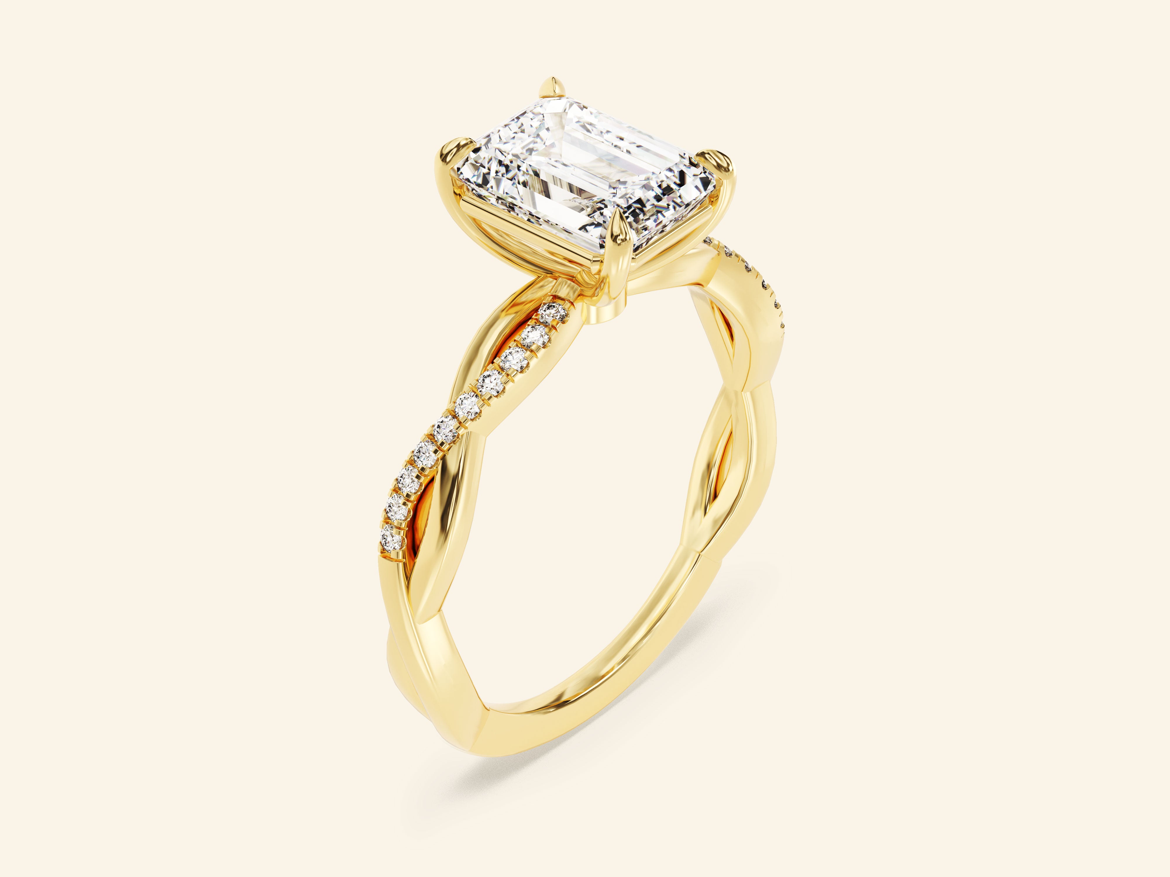 Emerald Twisted Engagement Ring