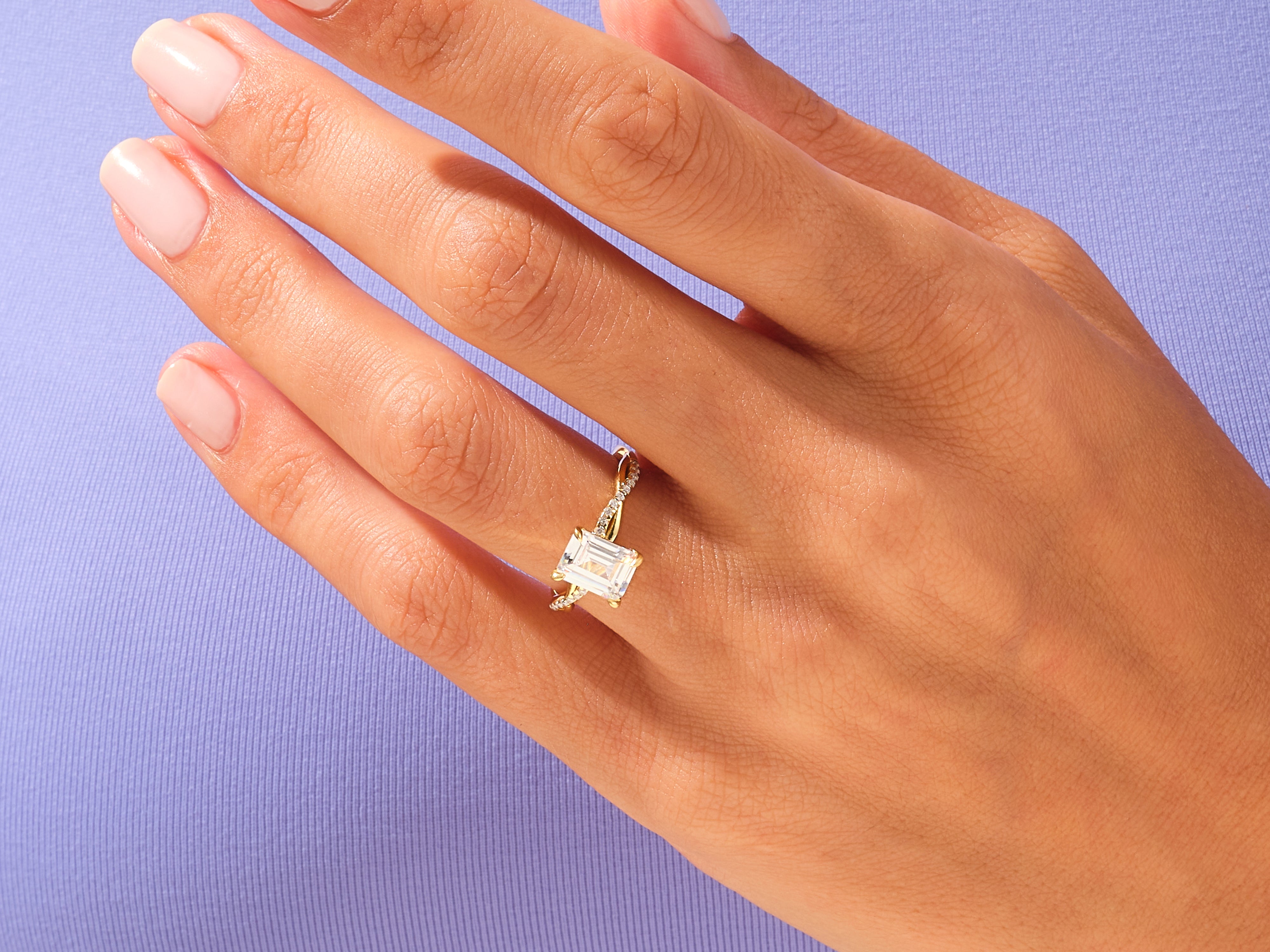Emerald Twisted Engagement Ring