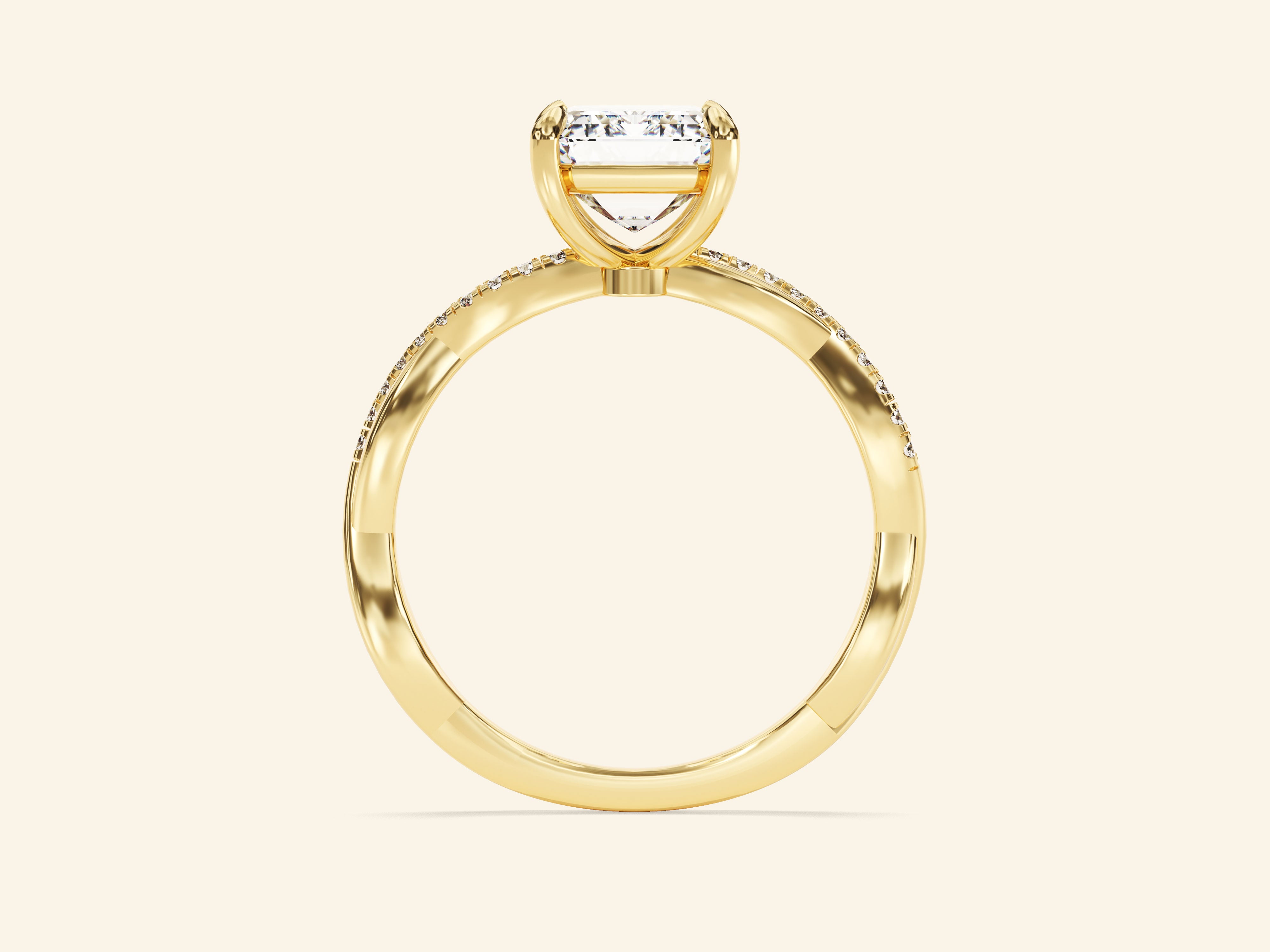 Emerald Twisted Engagement Ring