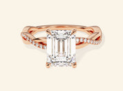 Emerald Twisted Engagement Ring