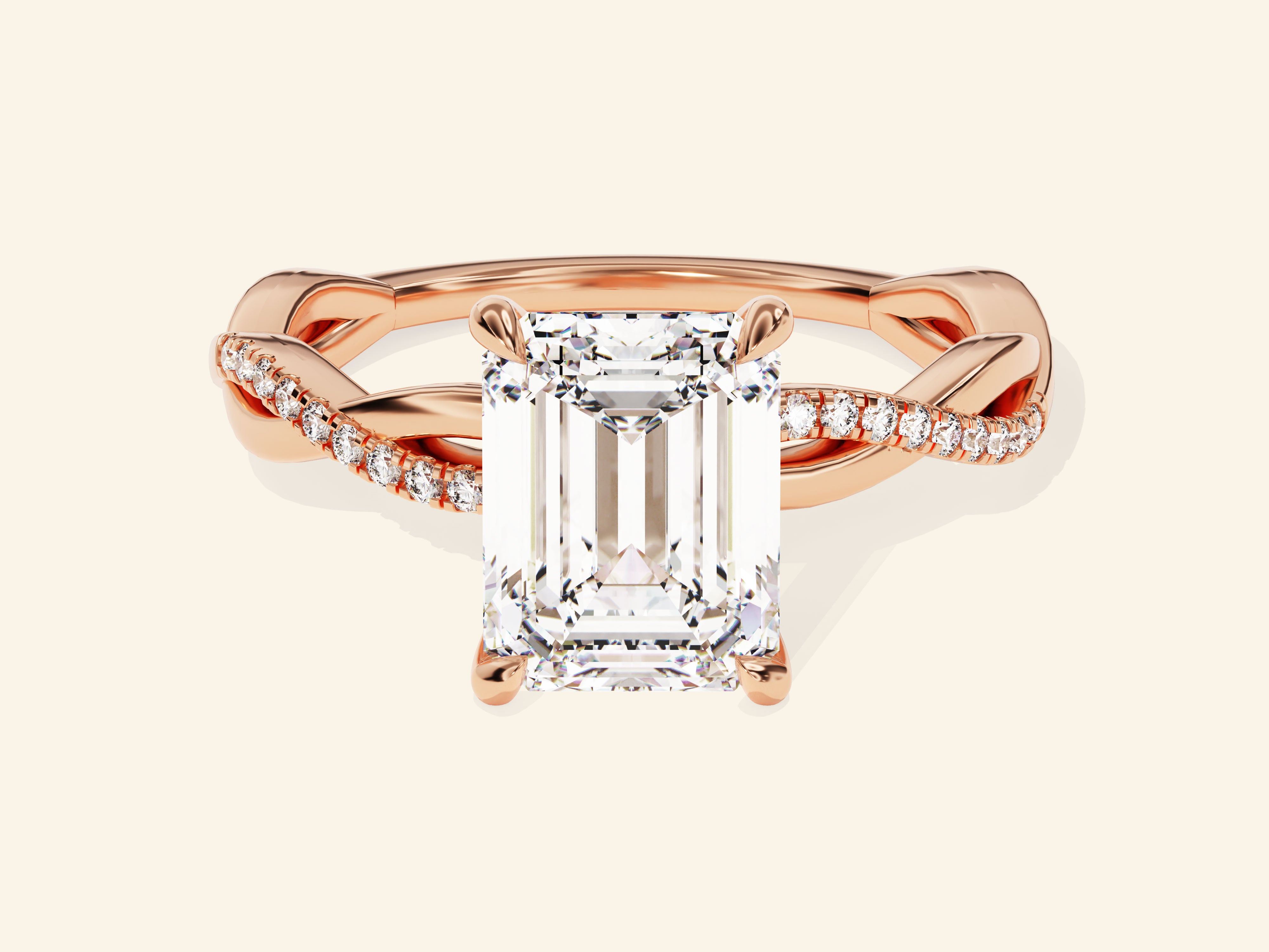 Emerald Twisted Engagement Ring