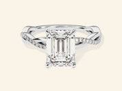 Emerald Twisted Engagement Ring