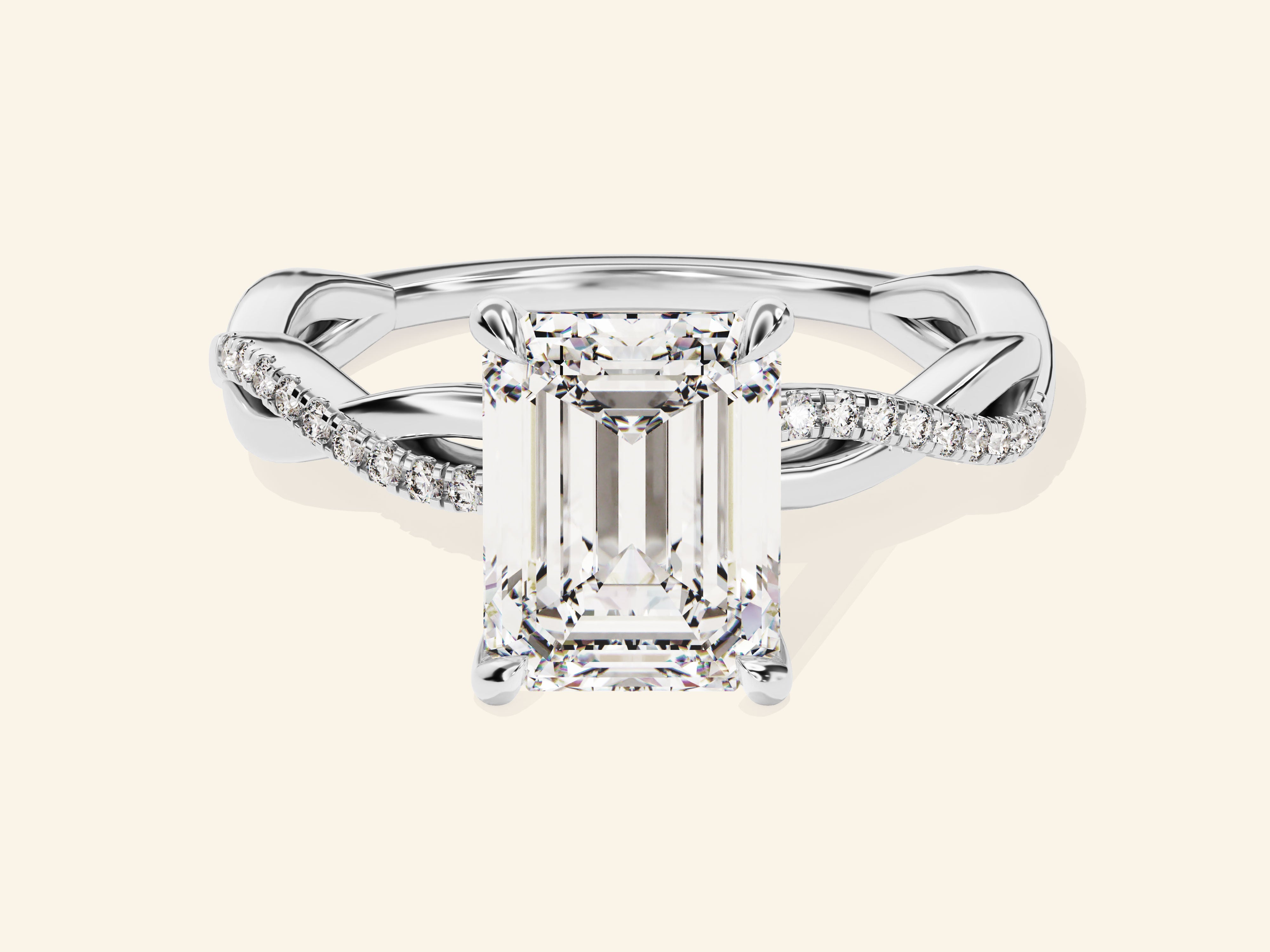 Emerald Twisted Engagement Ring