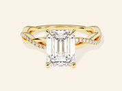 Emerald Twisted Engagement Ring