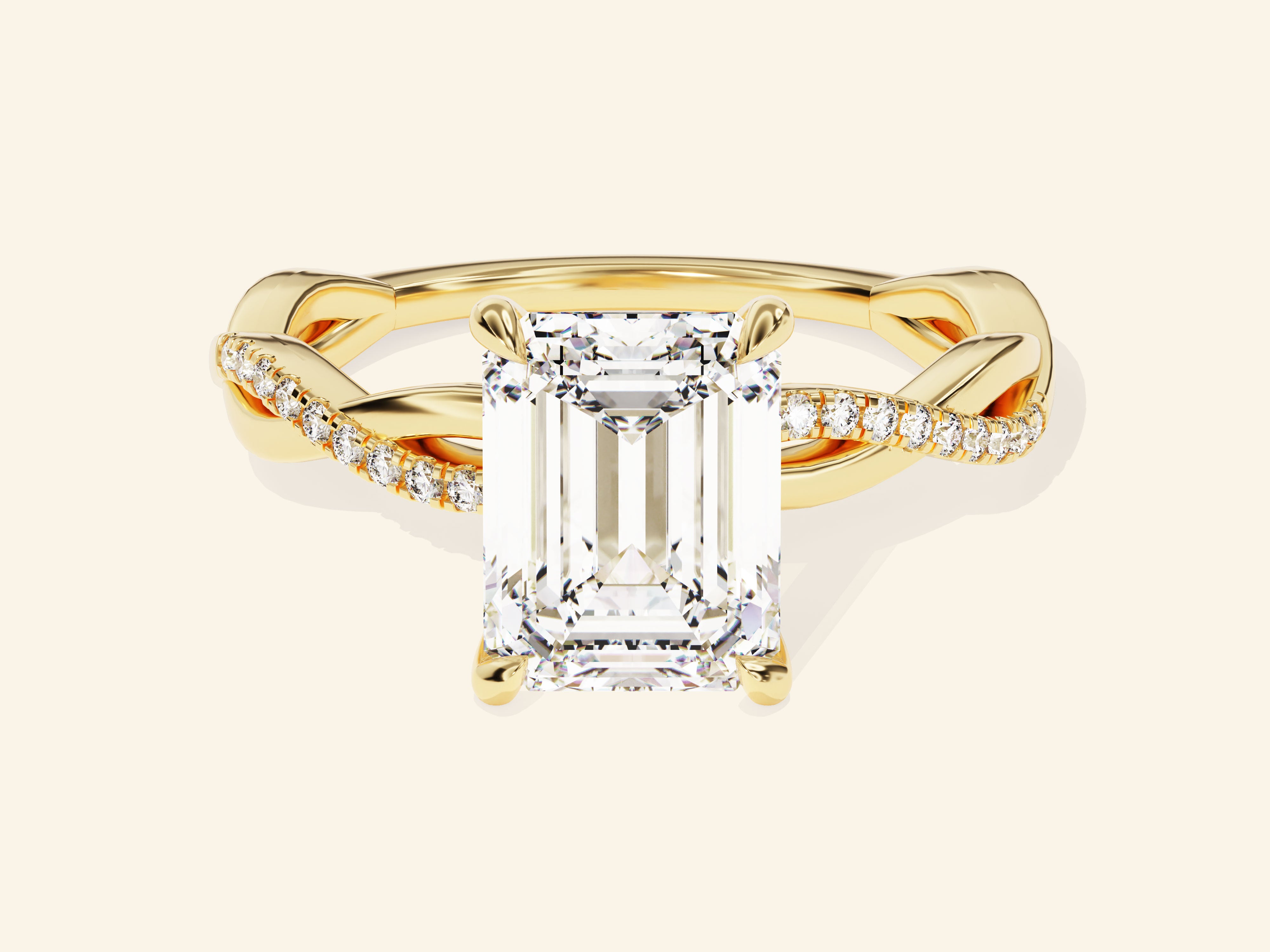 Emerald Twisted Engagement Ring