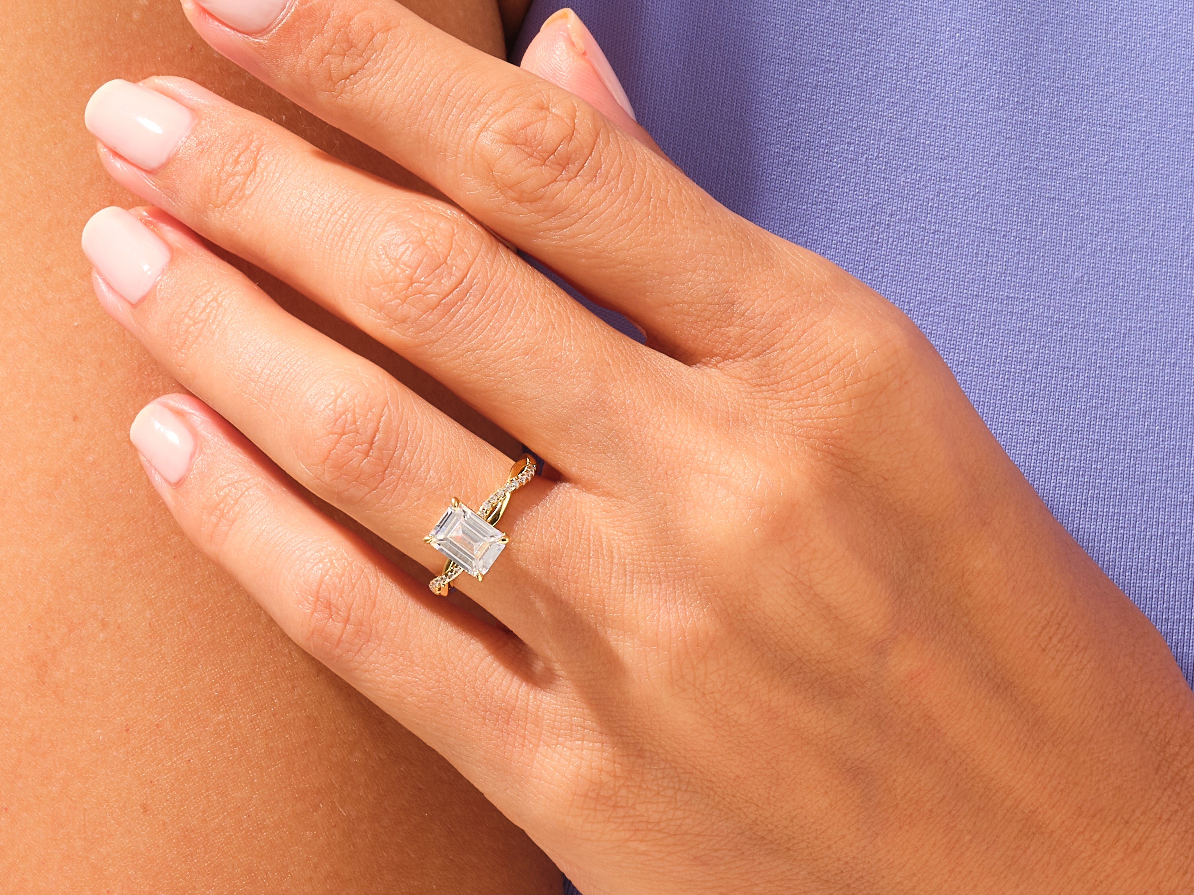 Emerald Twisted Engagement Ring