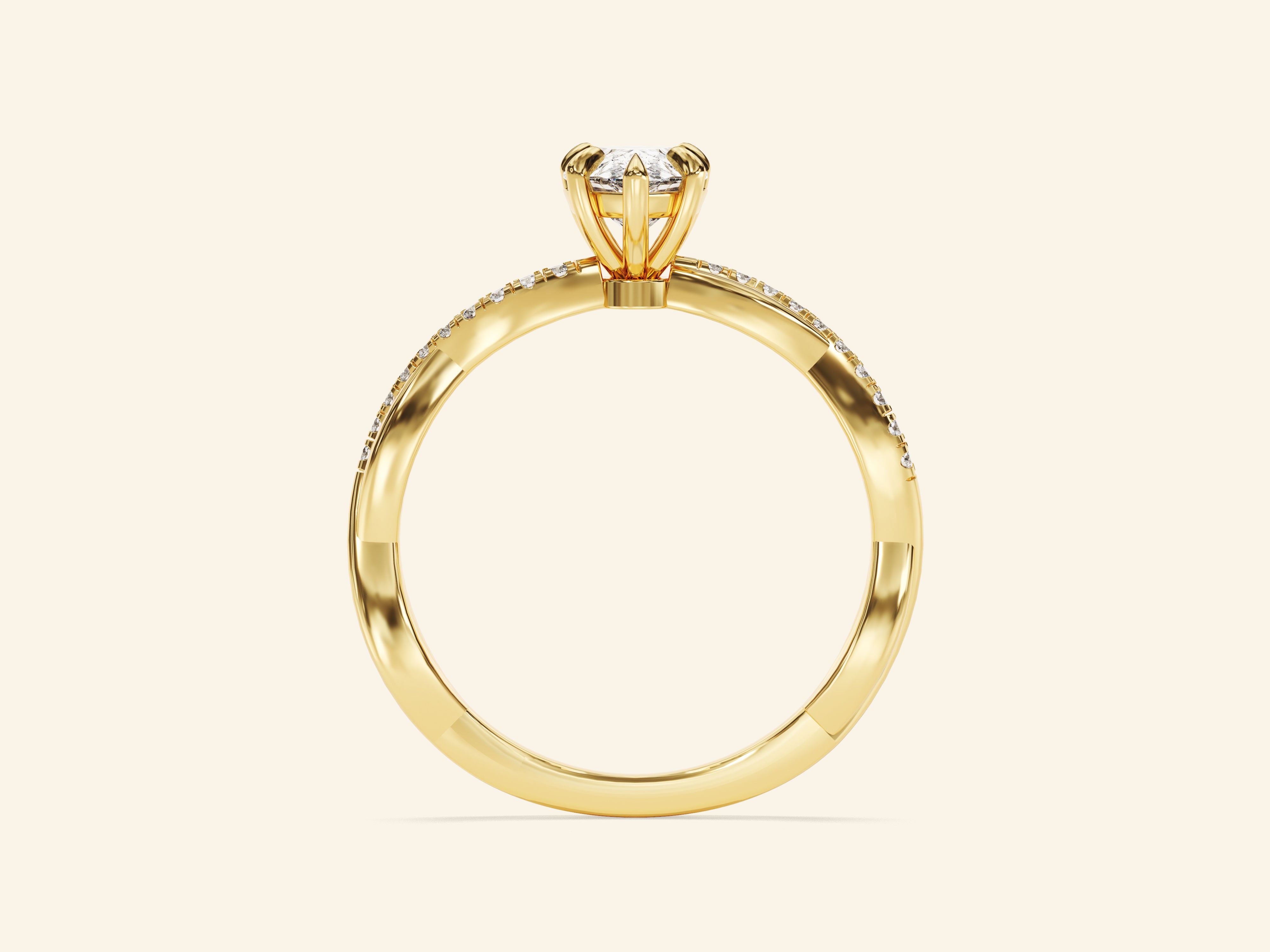 Pear Twisted Engagement Ring