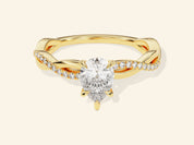Pear Twisted Engagement Ring