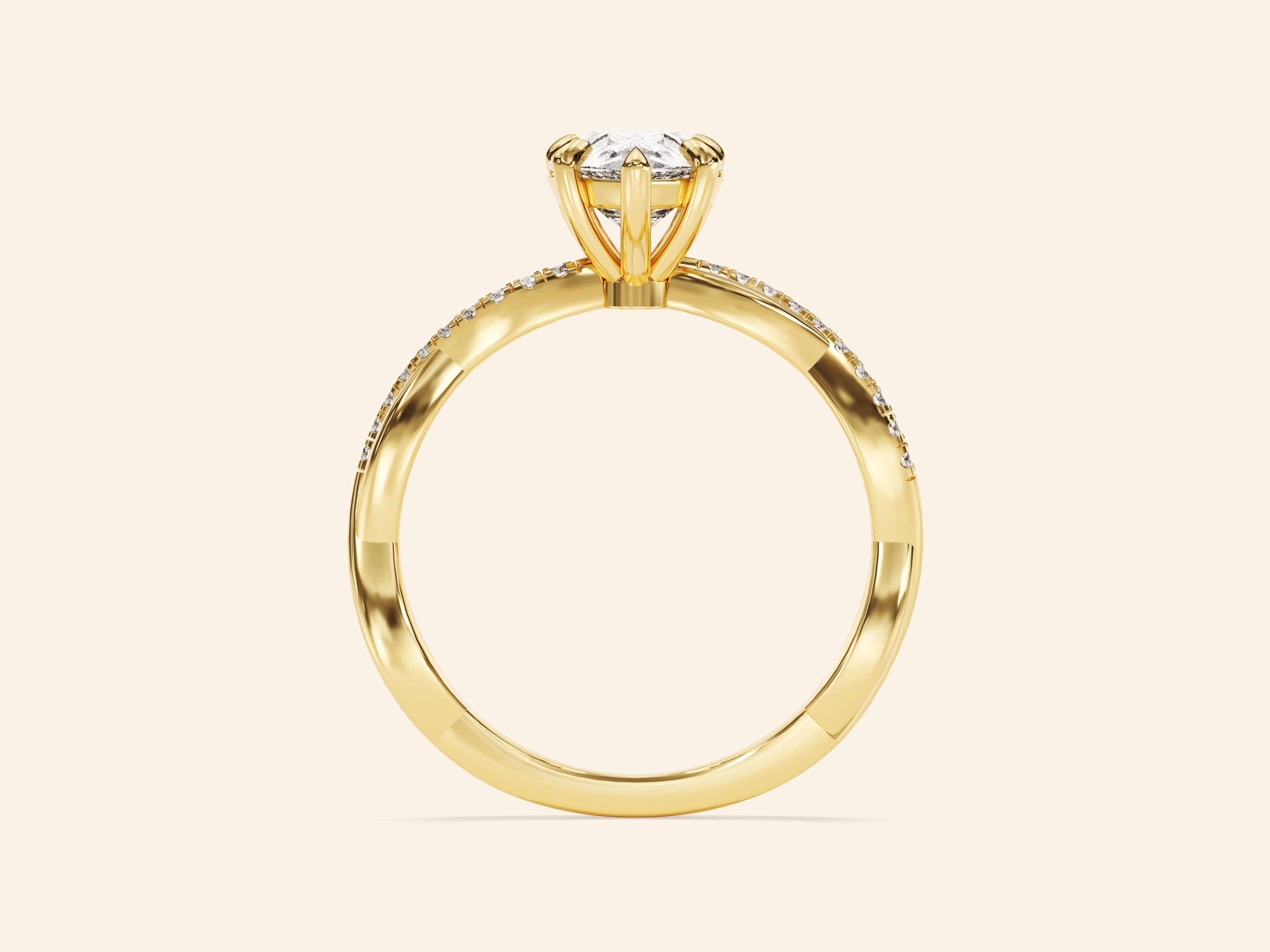 Pear Twisted Engagement Ring