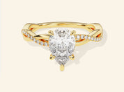 Pear Twisted Engagement Ring