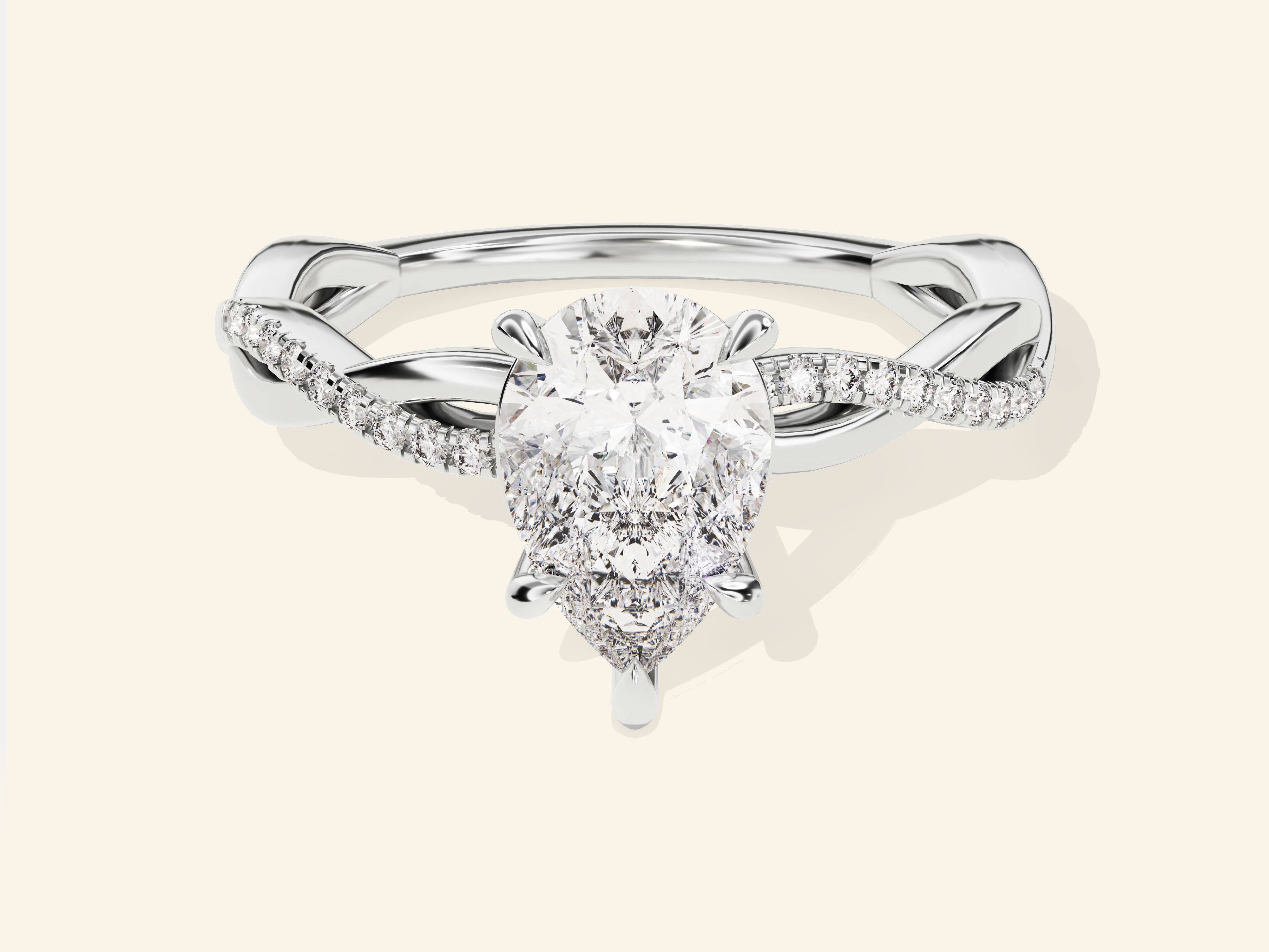 Pear Twisted Engagement Ring