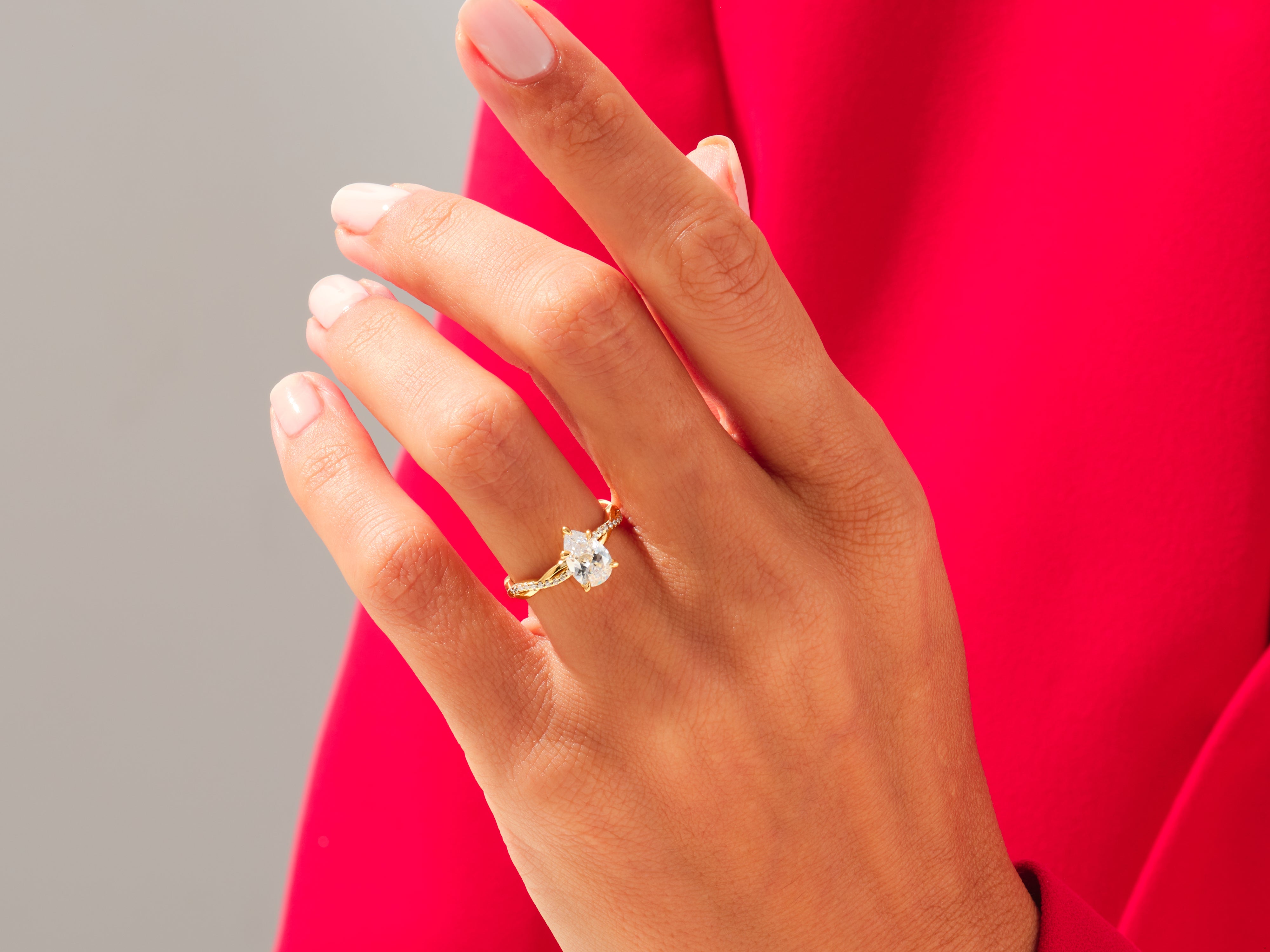 Pear Twisted Engagement Ring