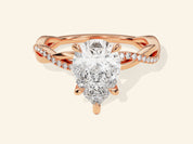 Pear Twisted Engagement Ring