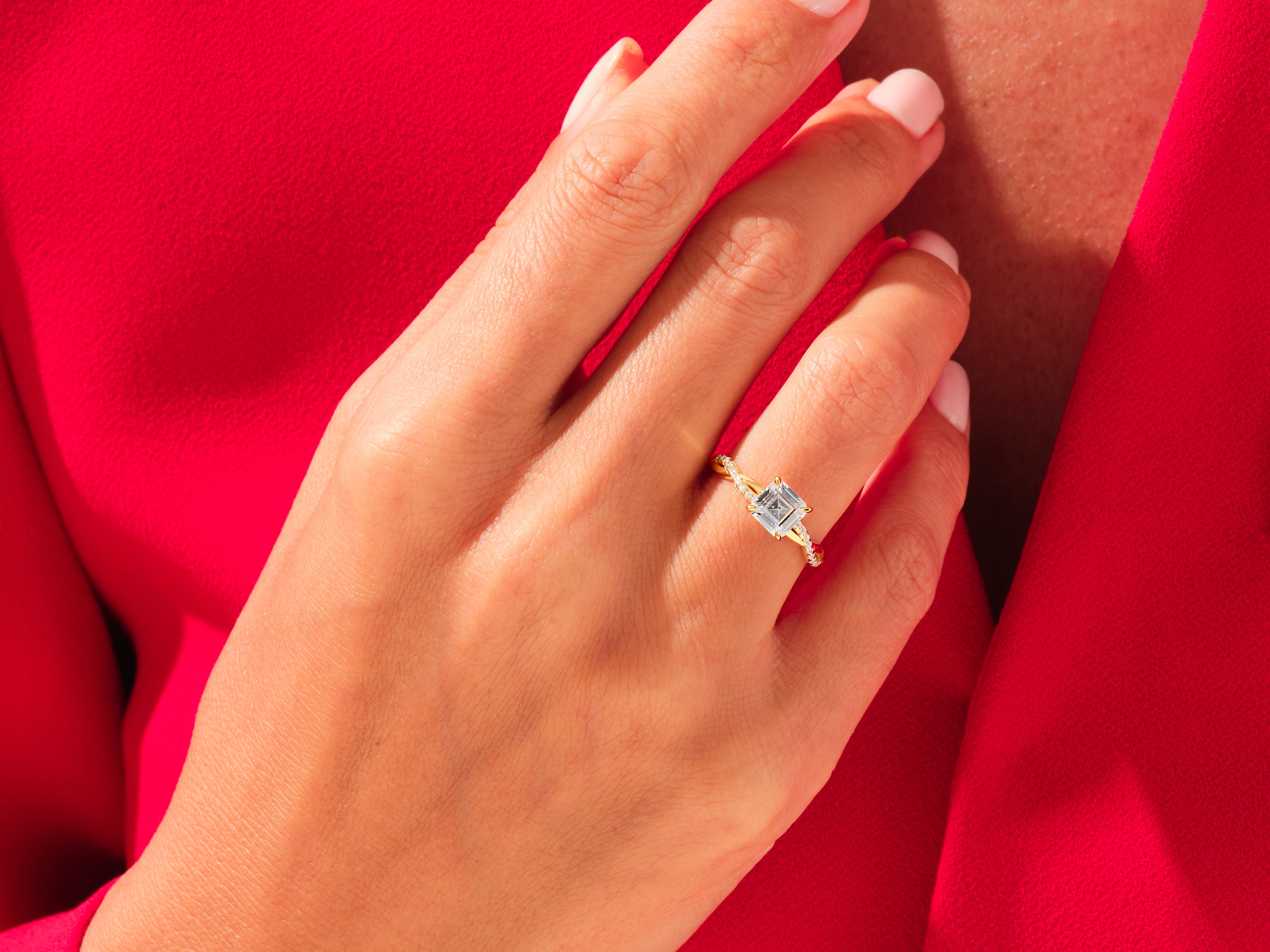 Asscher Twisted Engagement Ring