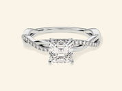Asscher Twisted Engagement Ring