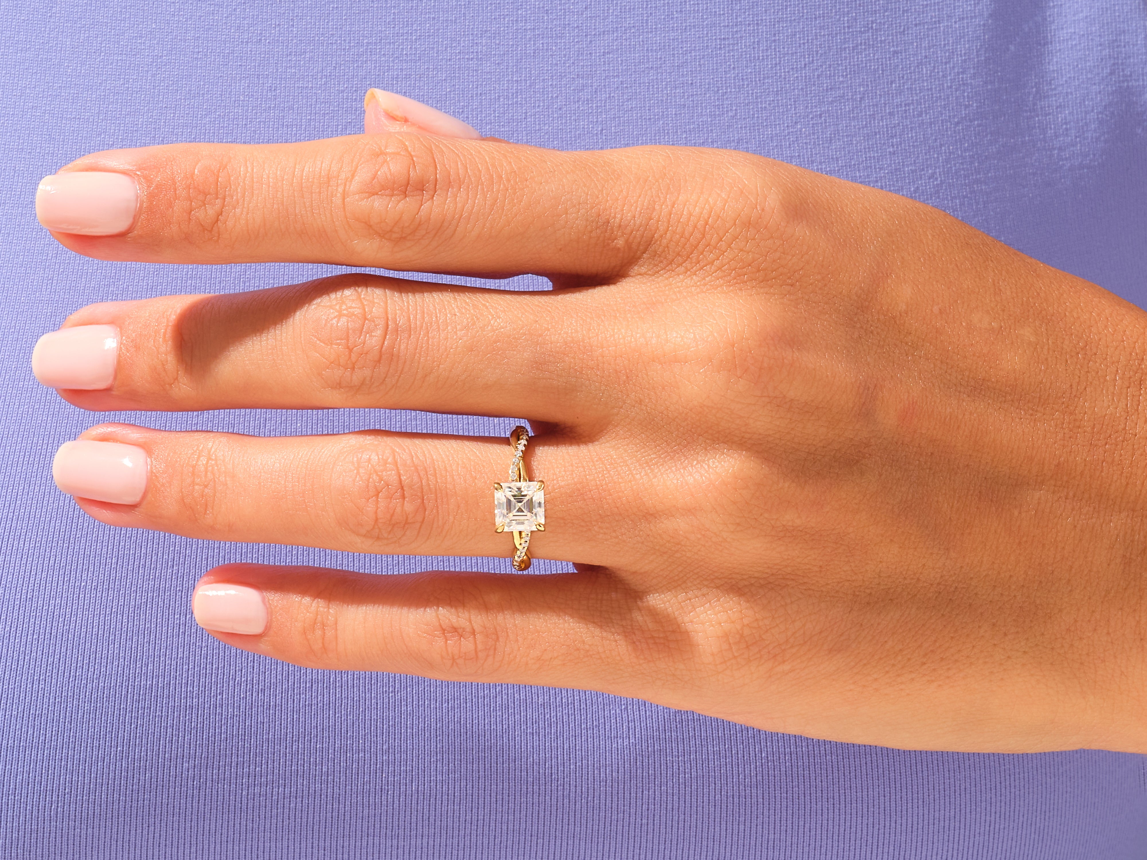 Asscher Twisted Engagement Ring