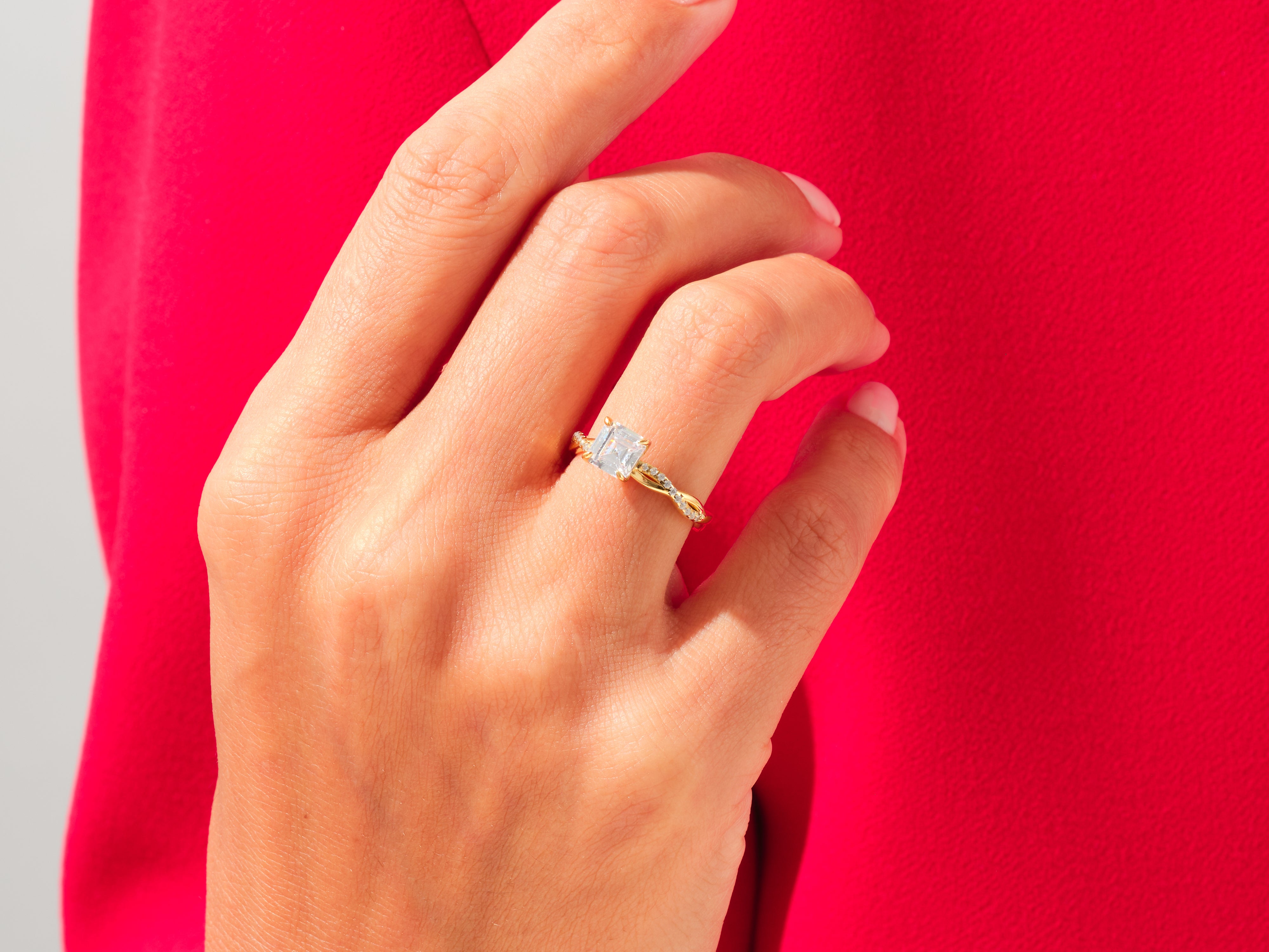 Asscher Twisted Engagement Ring