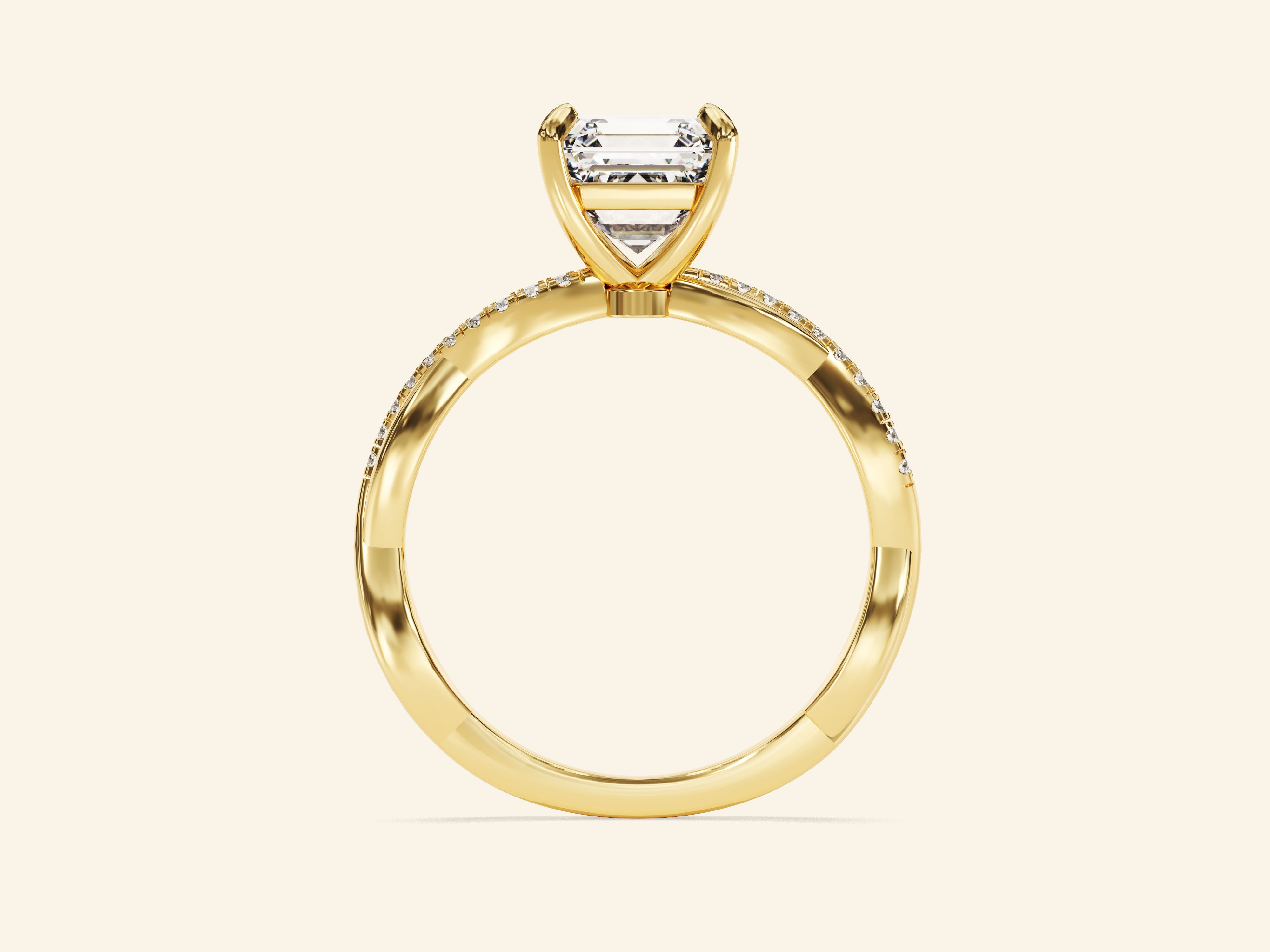 Asscher Twisted Engagement Ring