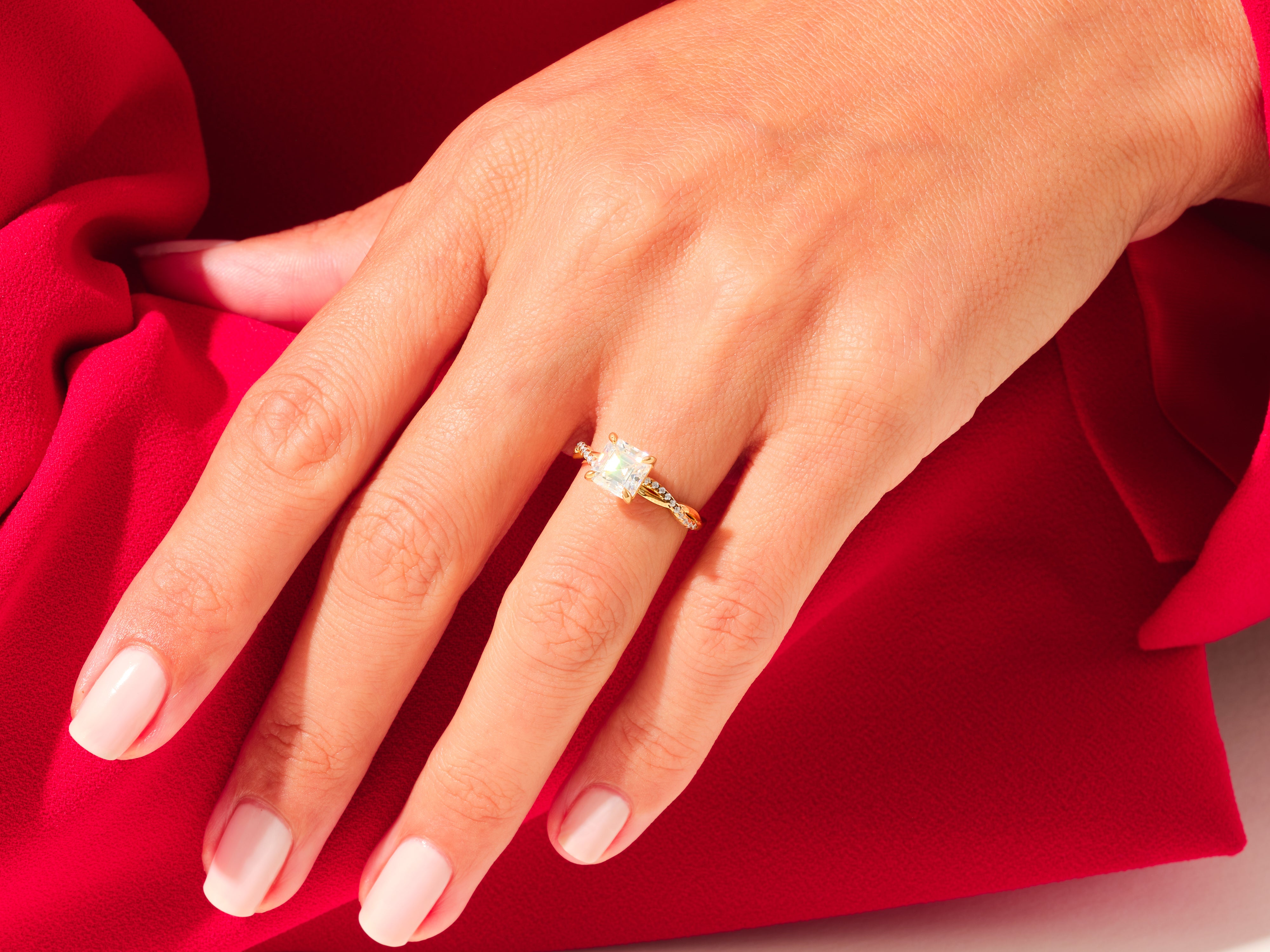 Asscher Twisted Engagement Ring