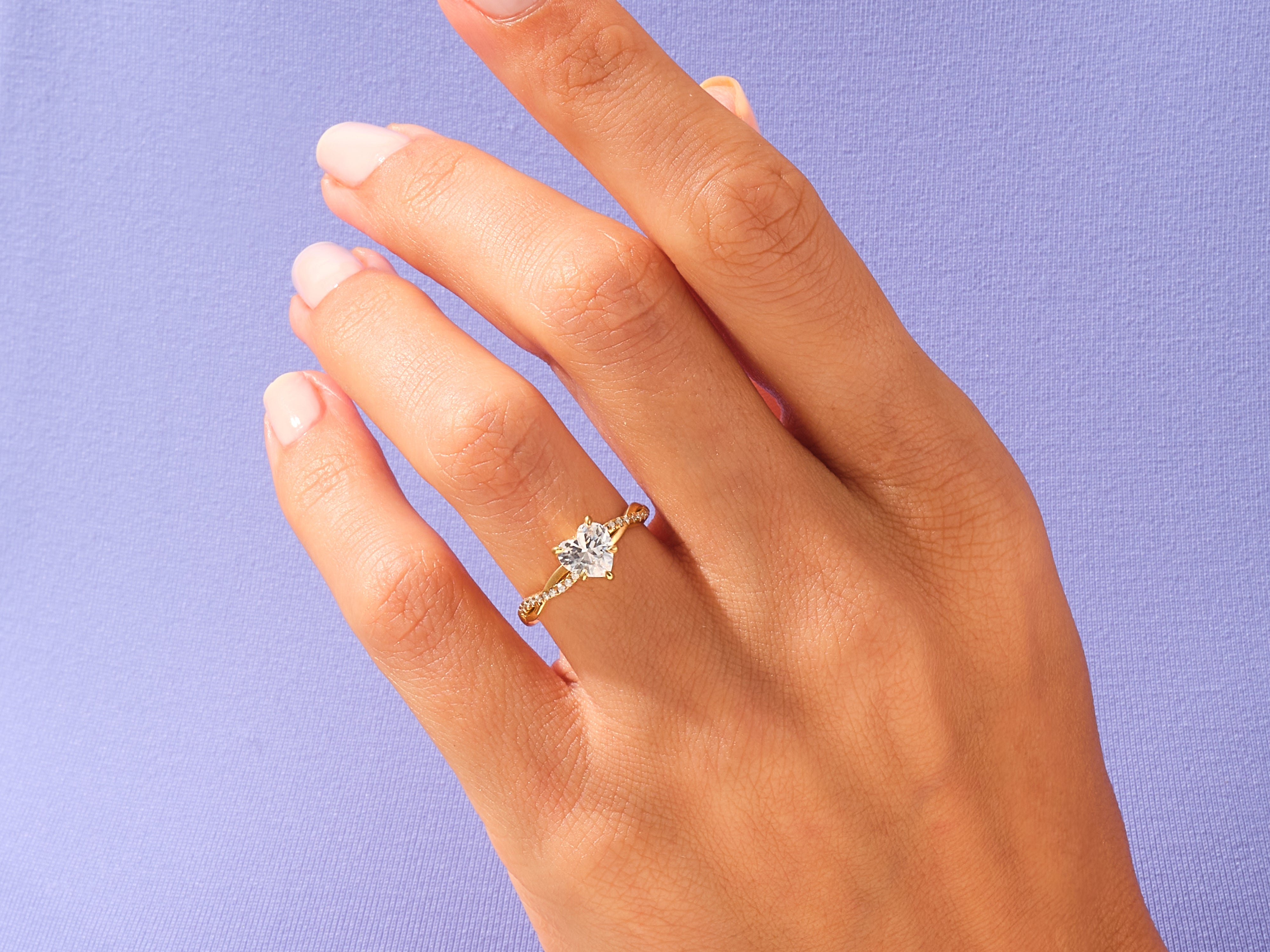 Heart Twisted Engagement Ring