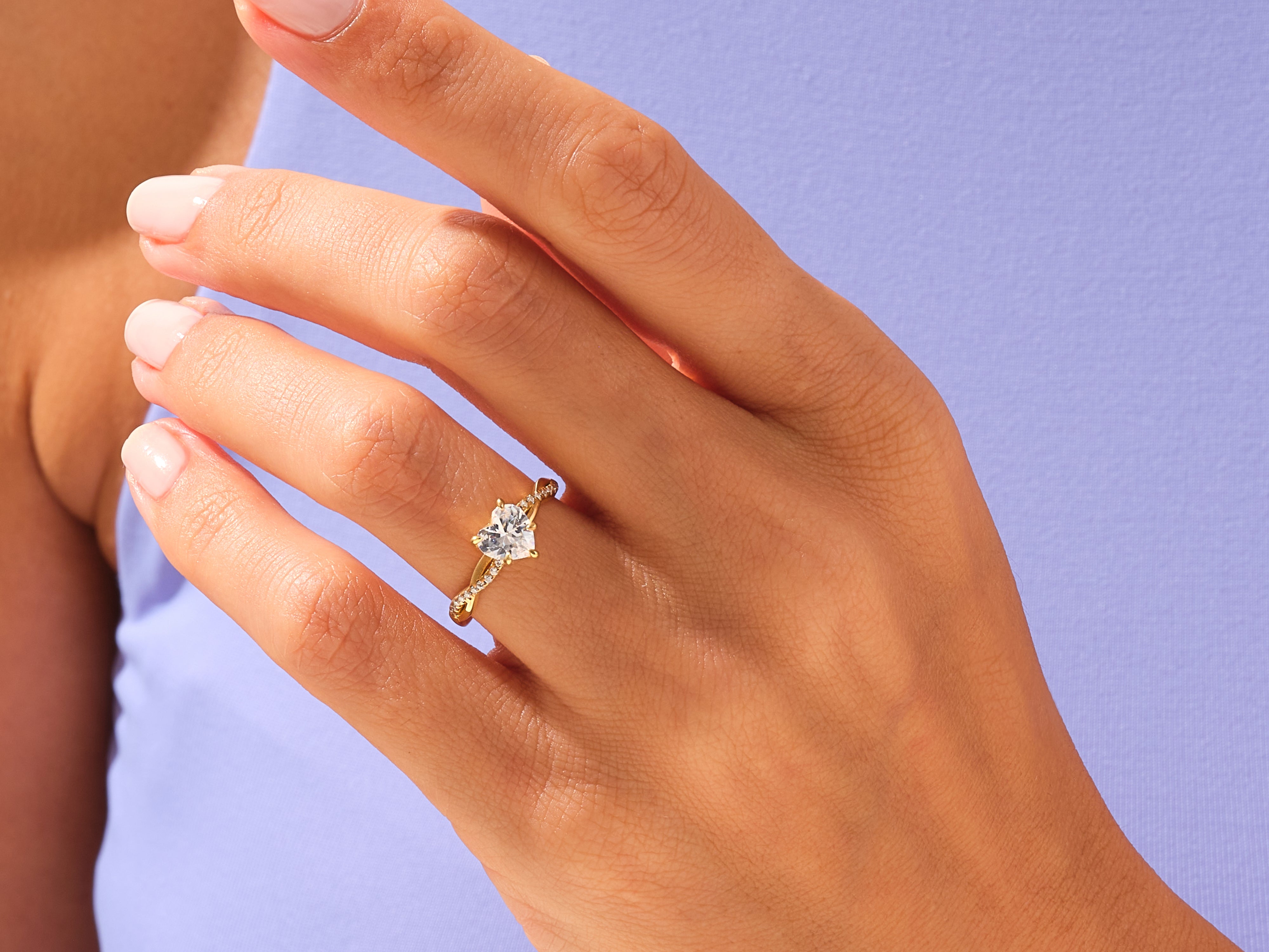 Heart Twisted Engagement Ring