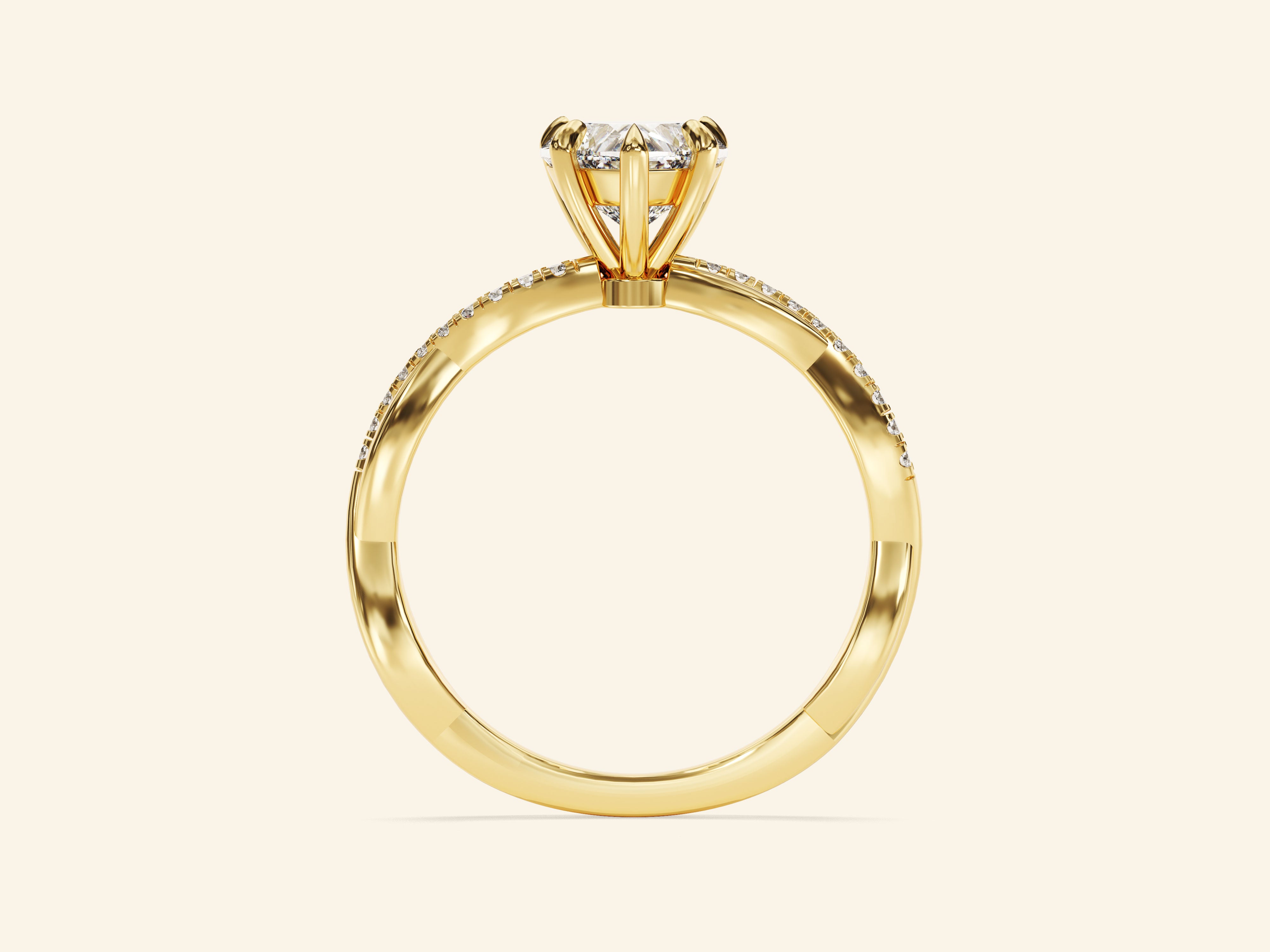 Heart Twisted Engagement Ring