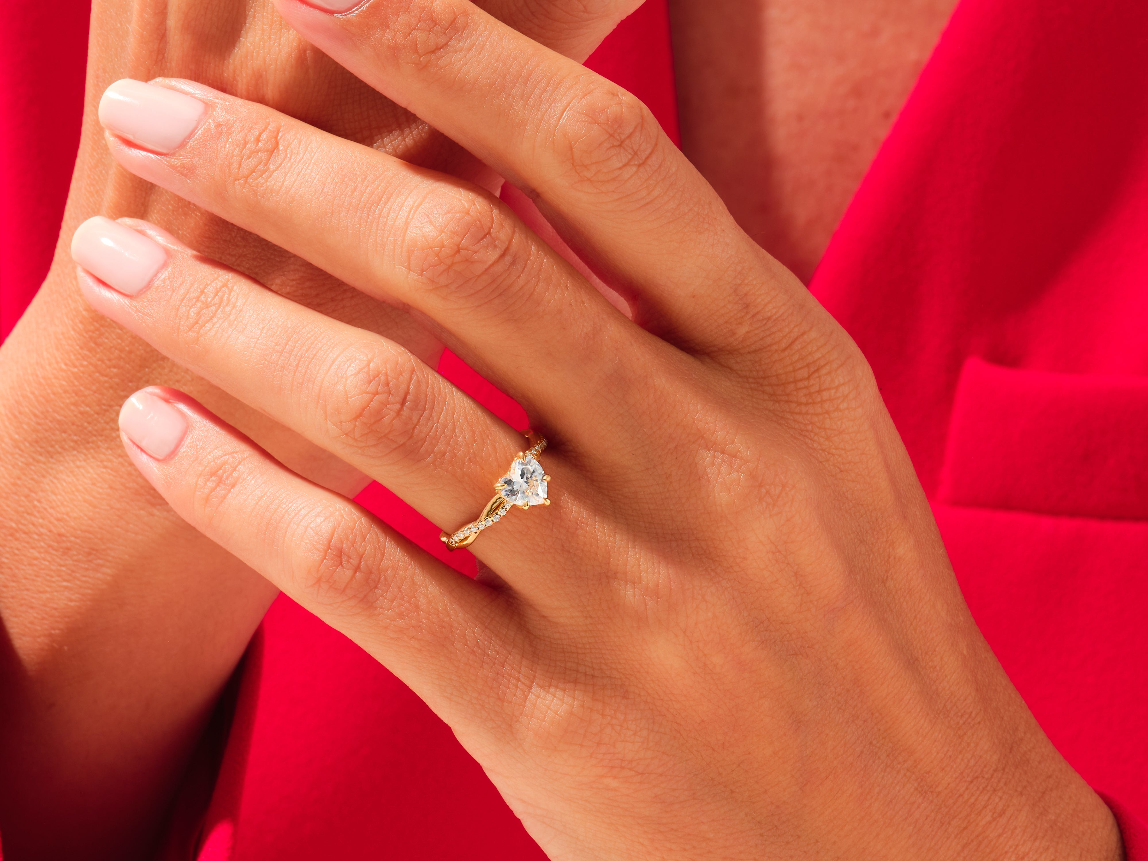 Heart Twisted Engagement Ring