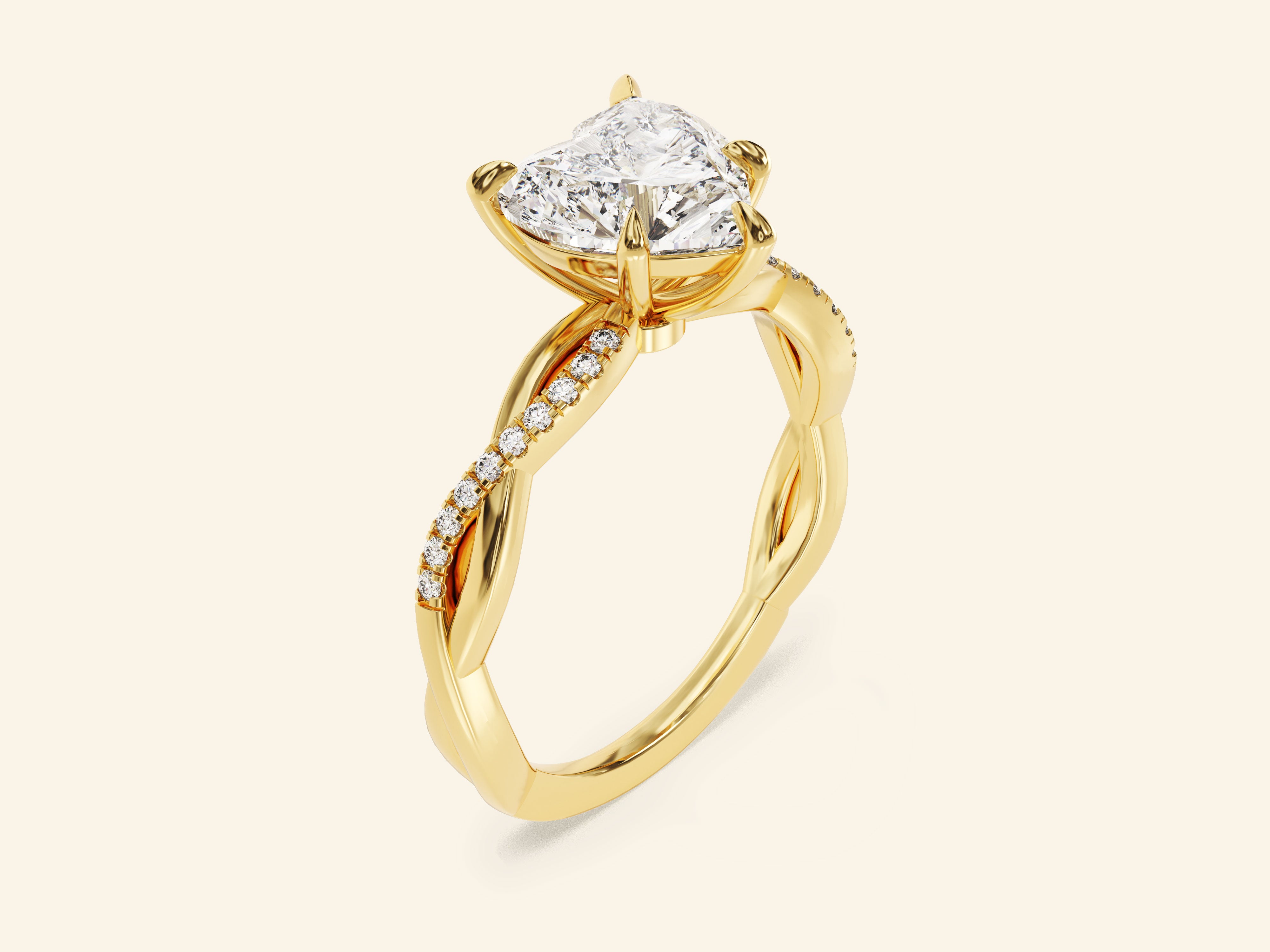 Heart Twisted Engagement Ring