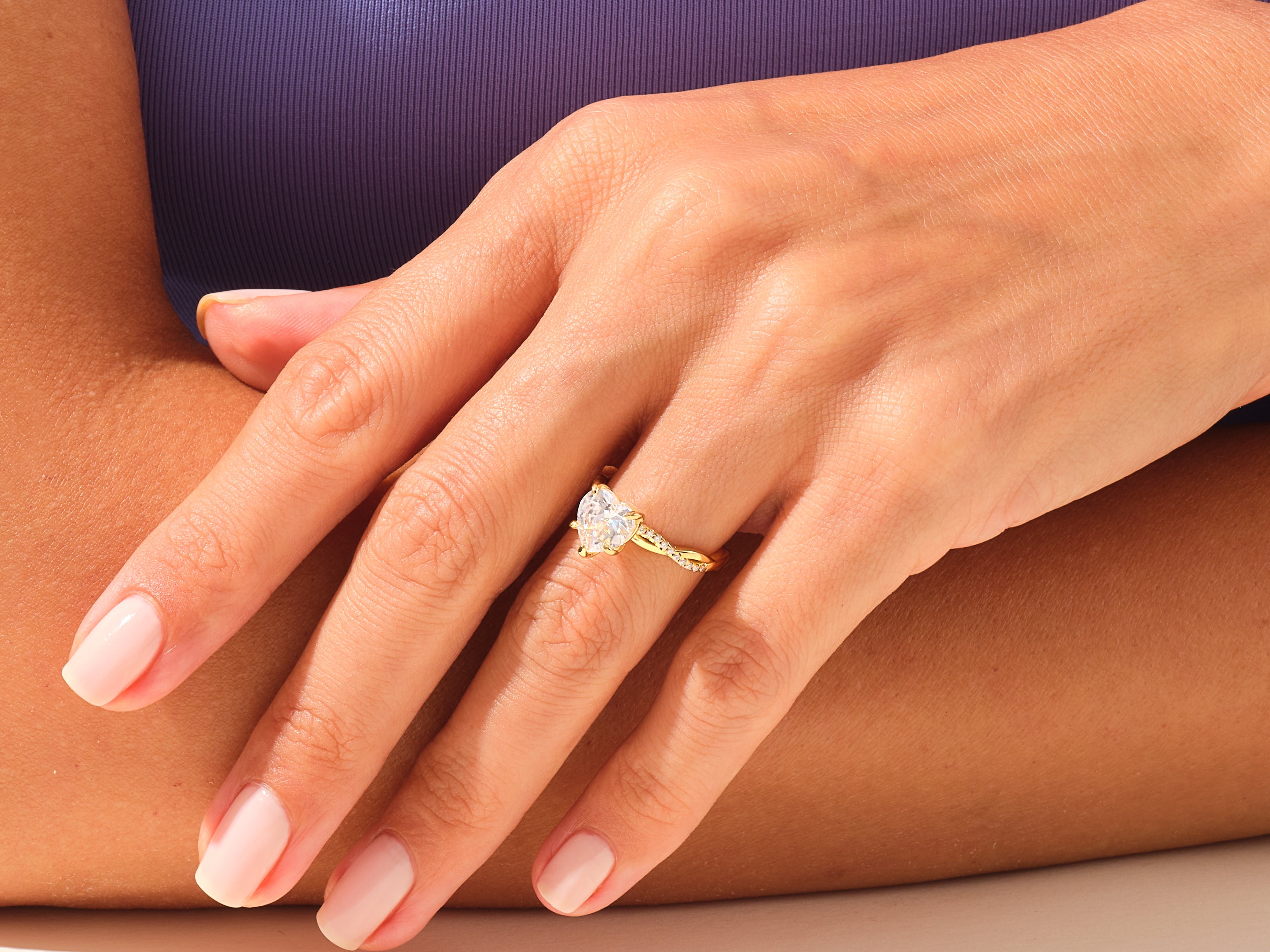 Heart Twisted Engagement Ring