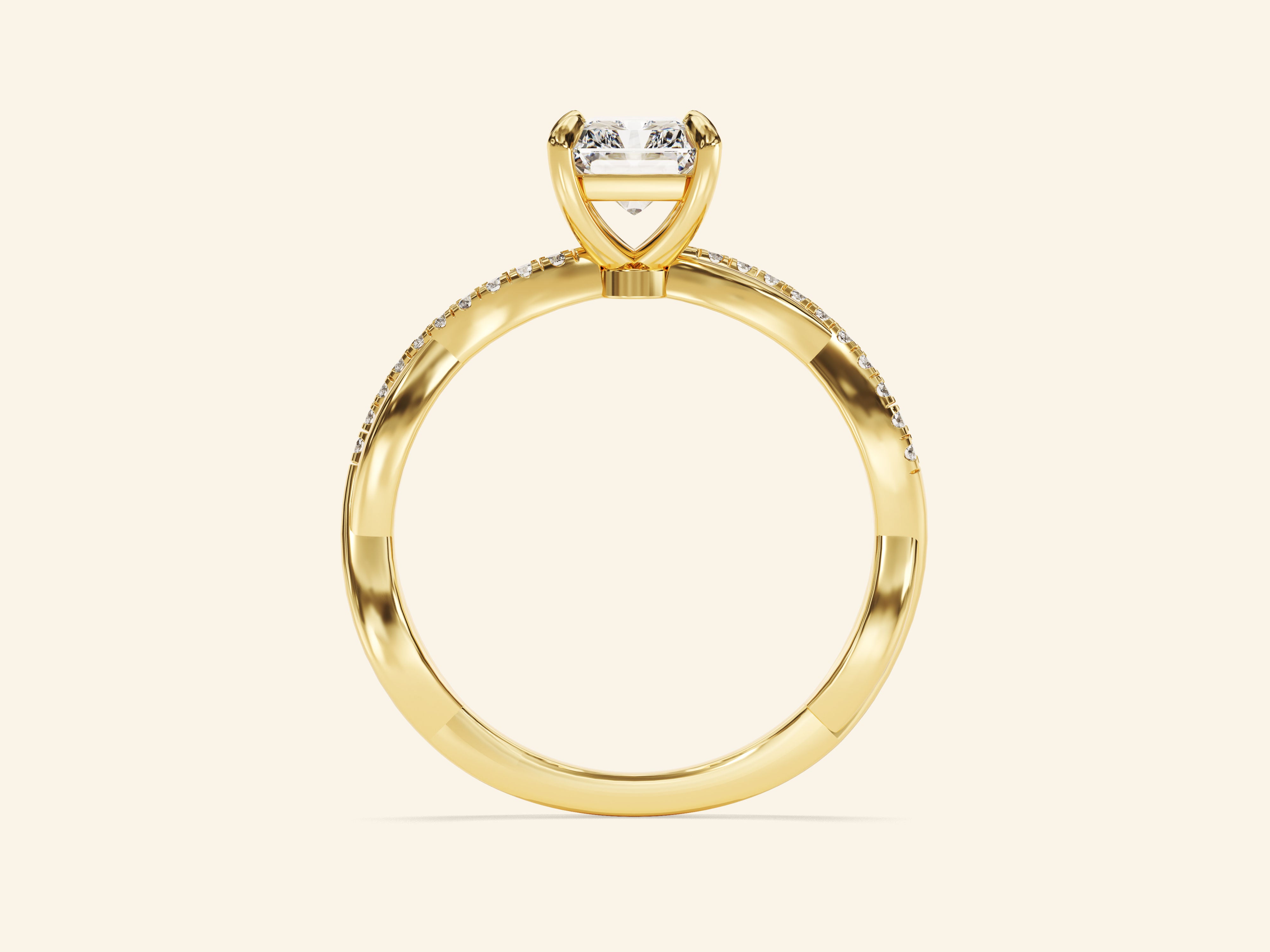 Radiant Twisted Engagement Ring