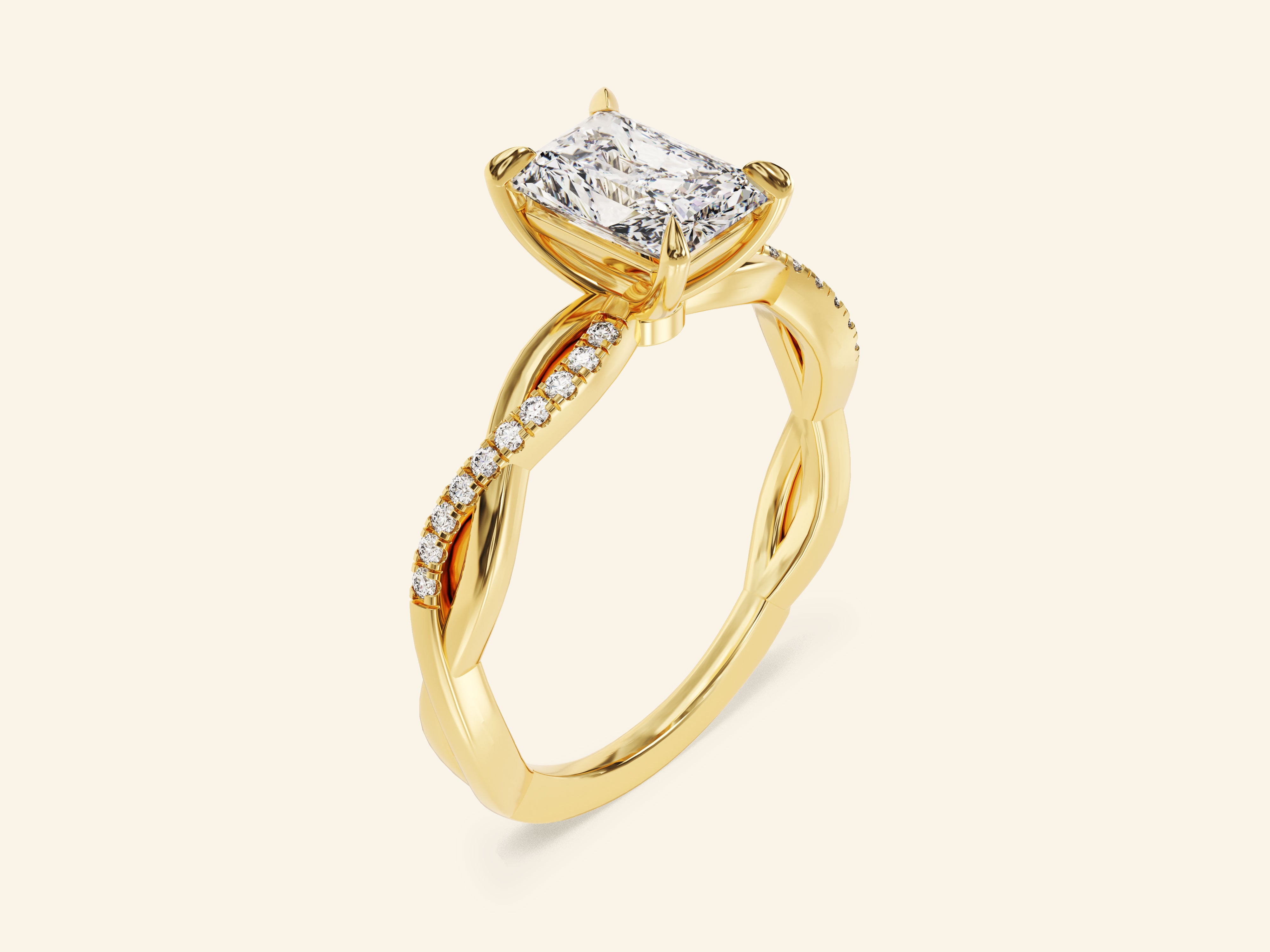 Radiant Twisted Engagement Ring