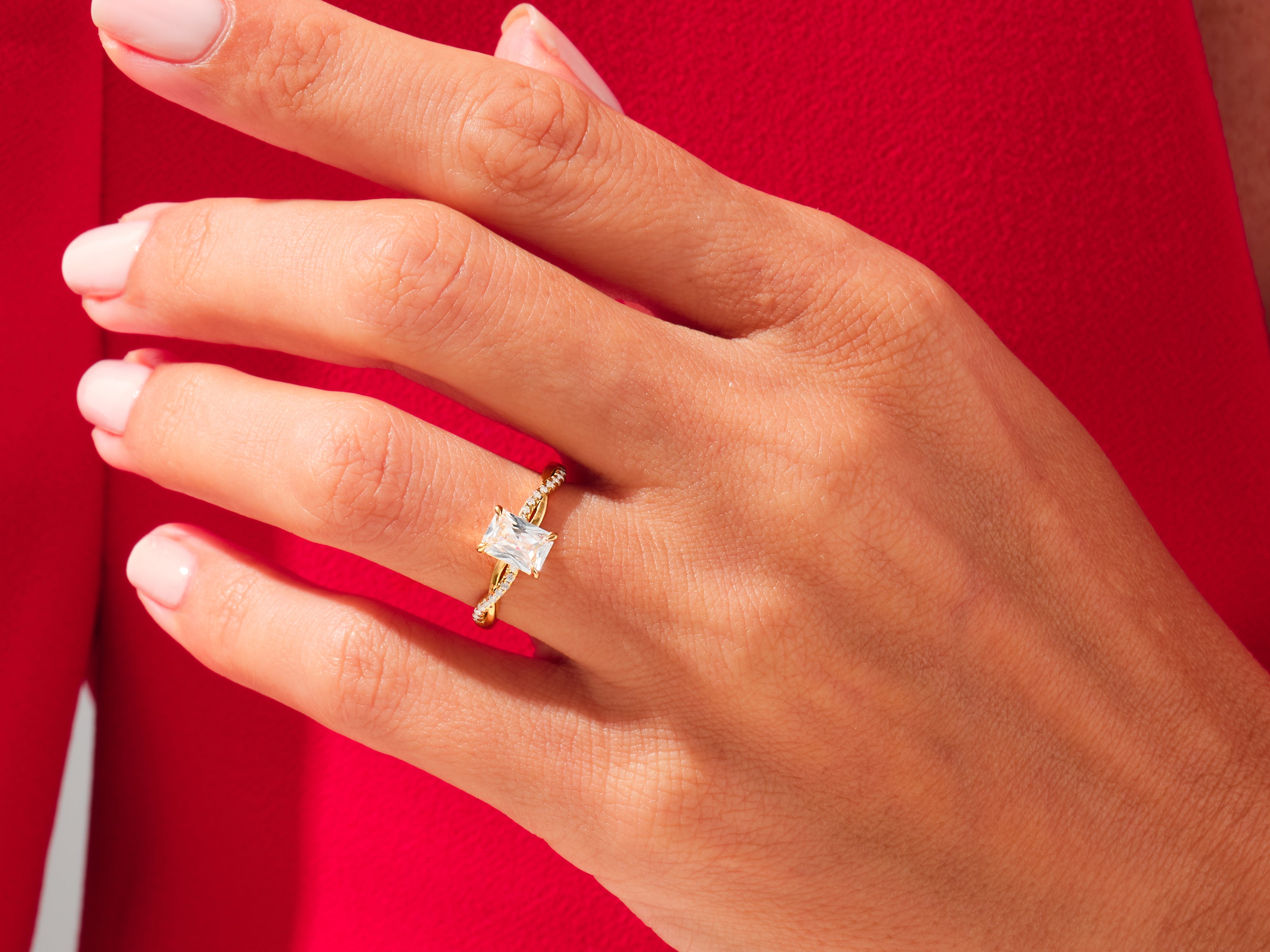 Radiant Twisted Engagement Ring