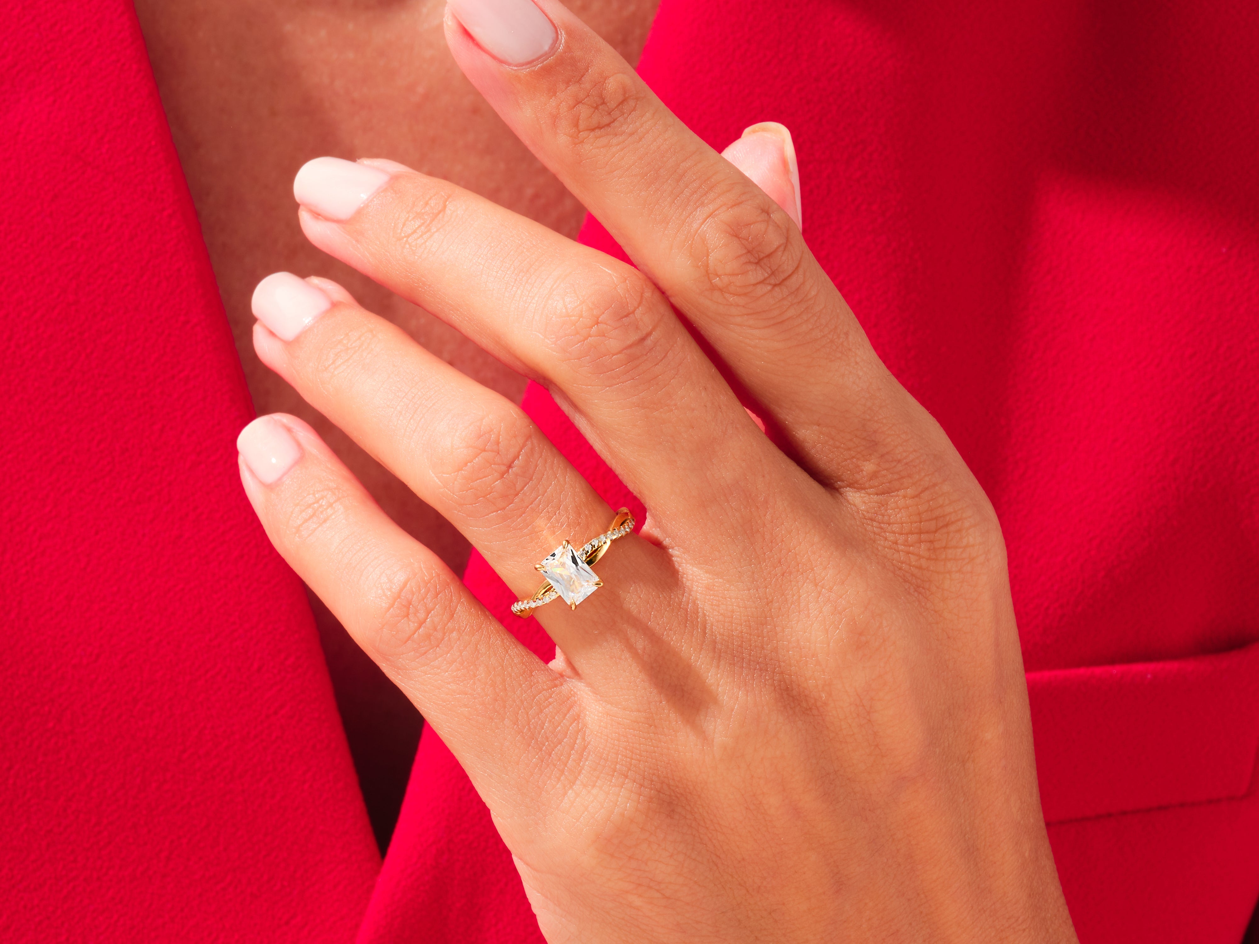 Radiant Twisted Engagement Ring