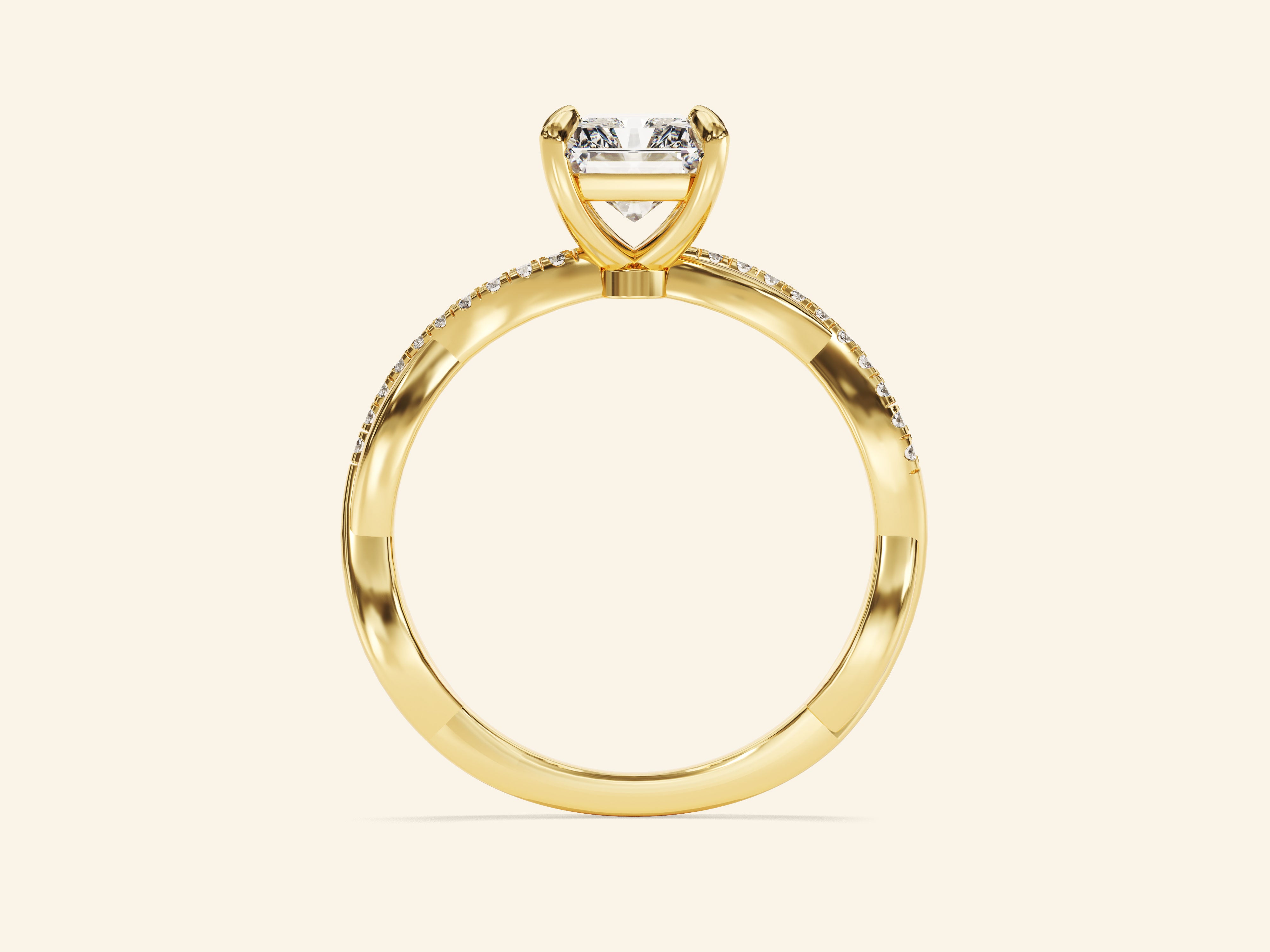 Radiant Twisted Engagement Ring