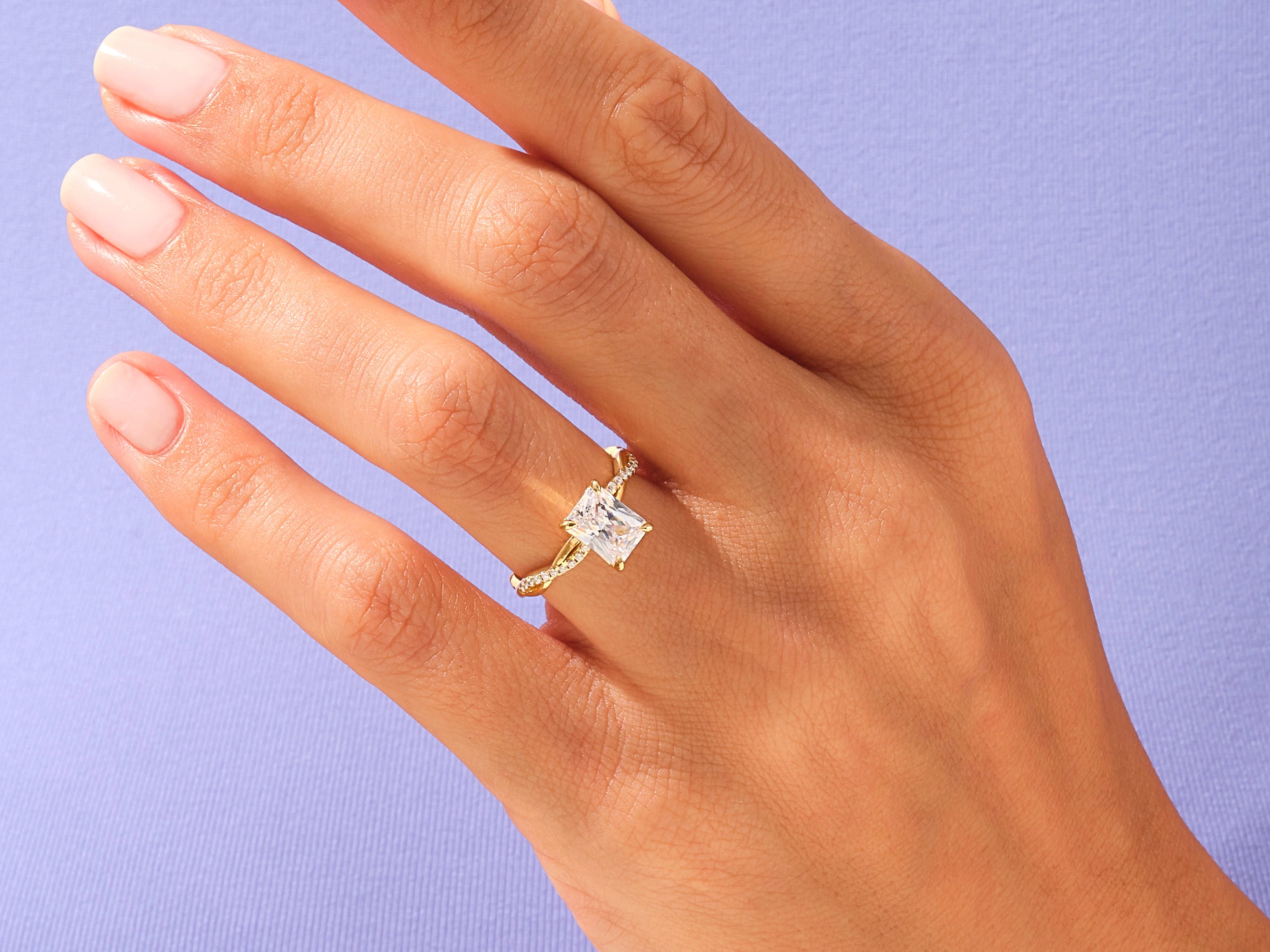 Radiant Twisted Engagement Ring