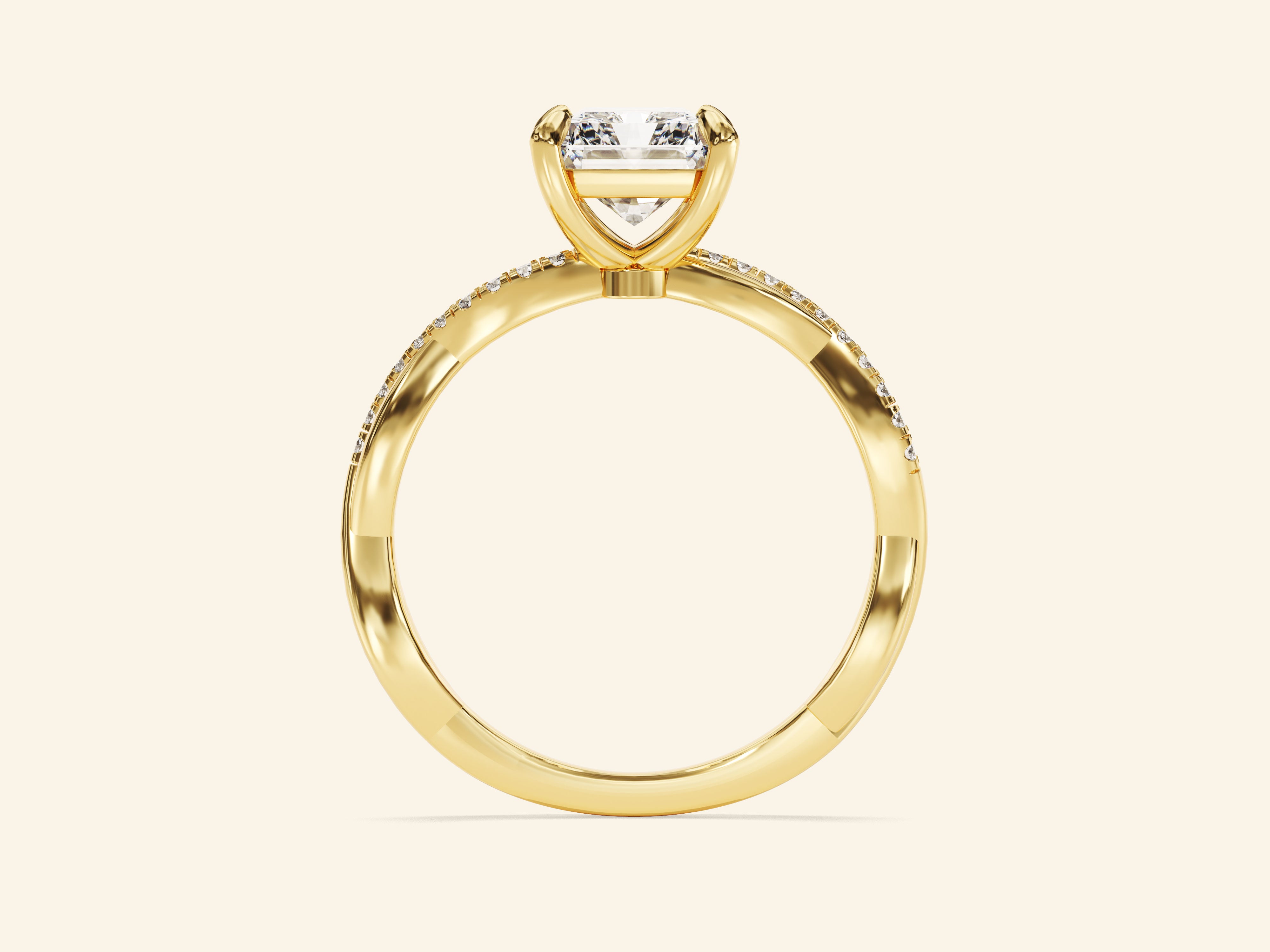 Radiant Twisted Engagement Ring