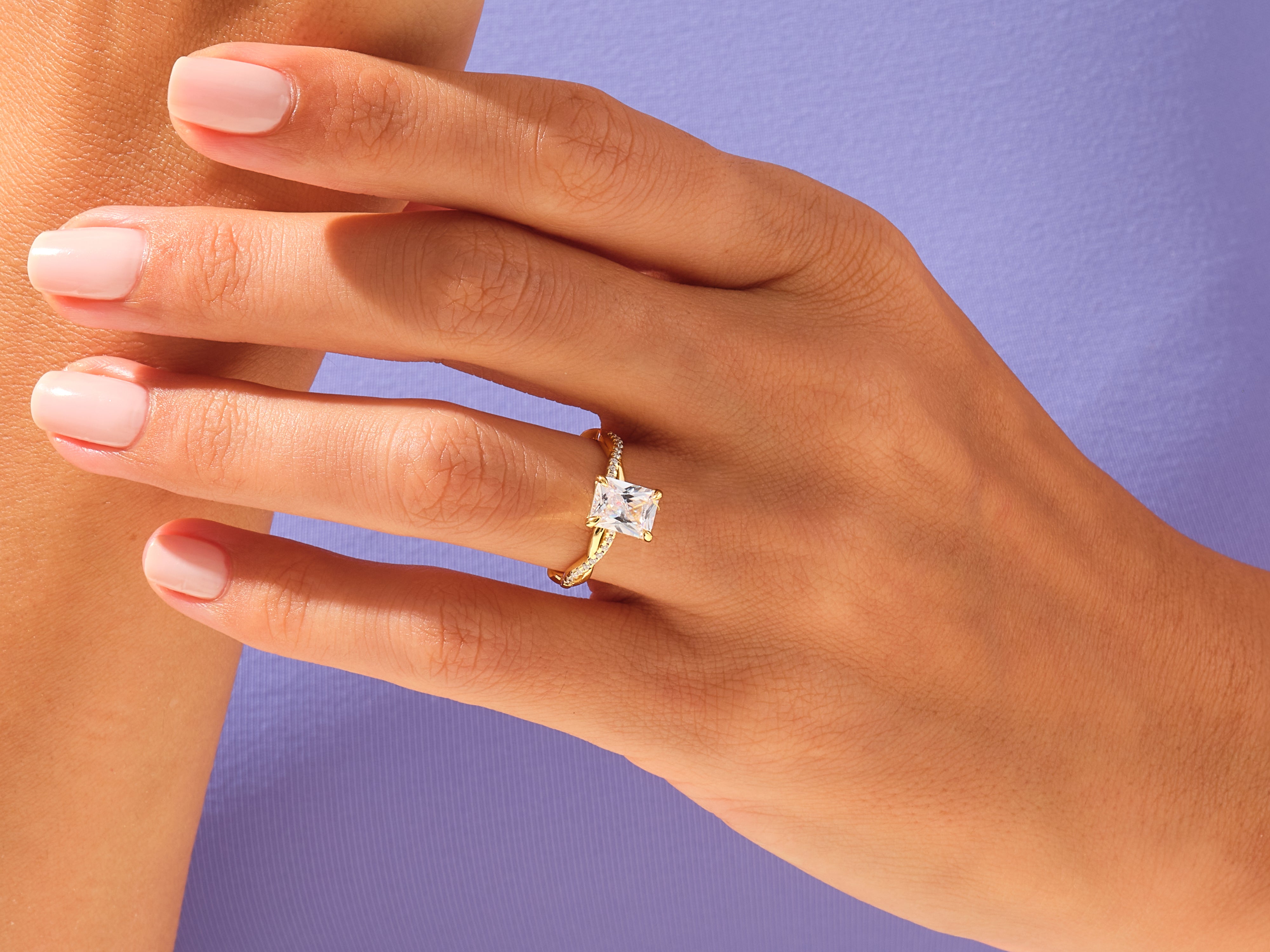 Radiant Twisted Engagement Ring