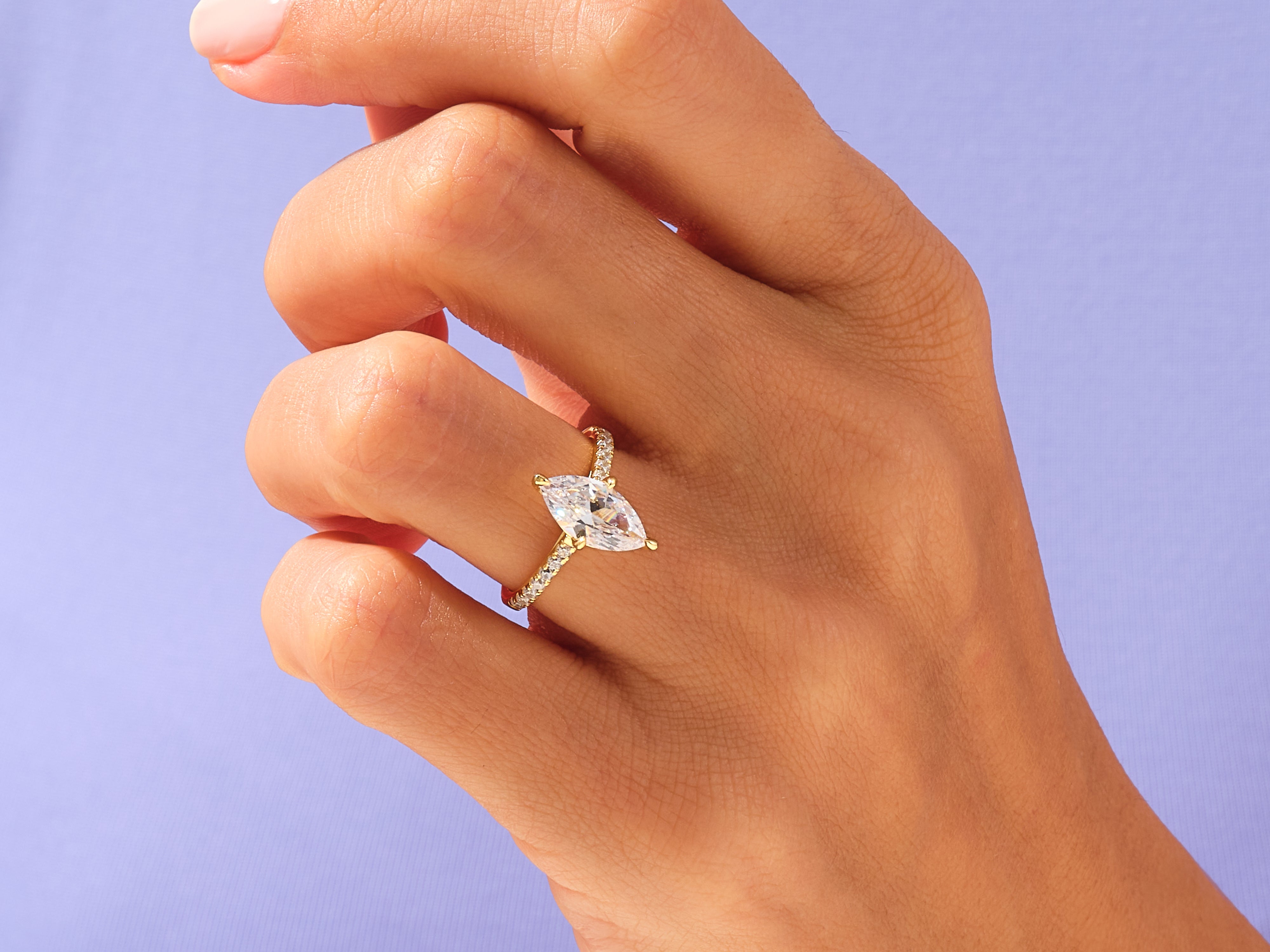 Marquise Twisted Engagement Ring