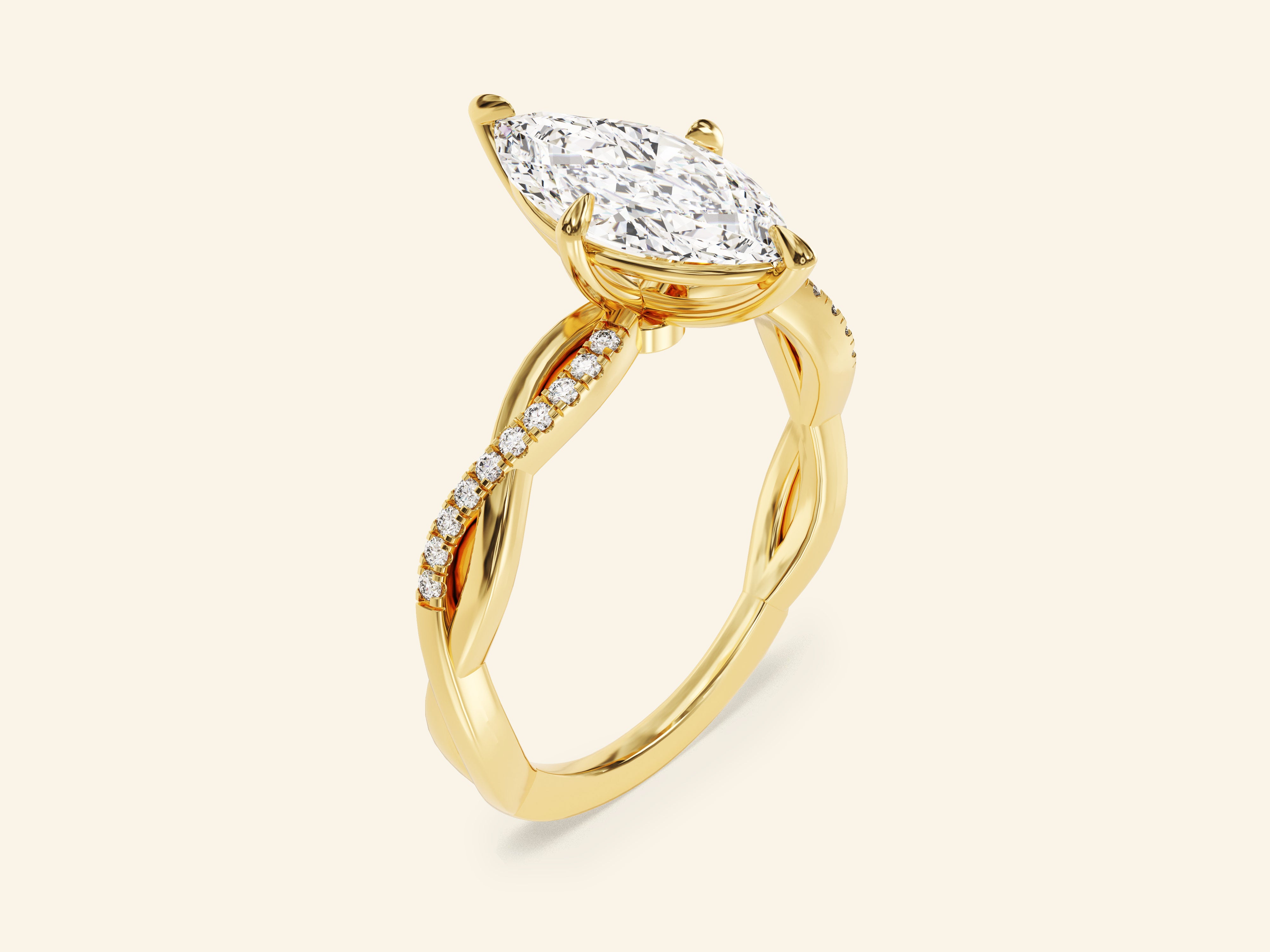 Marquise Twisted Engagement Ring