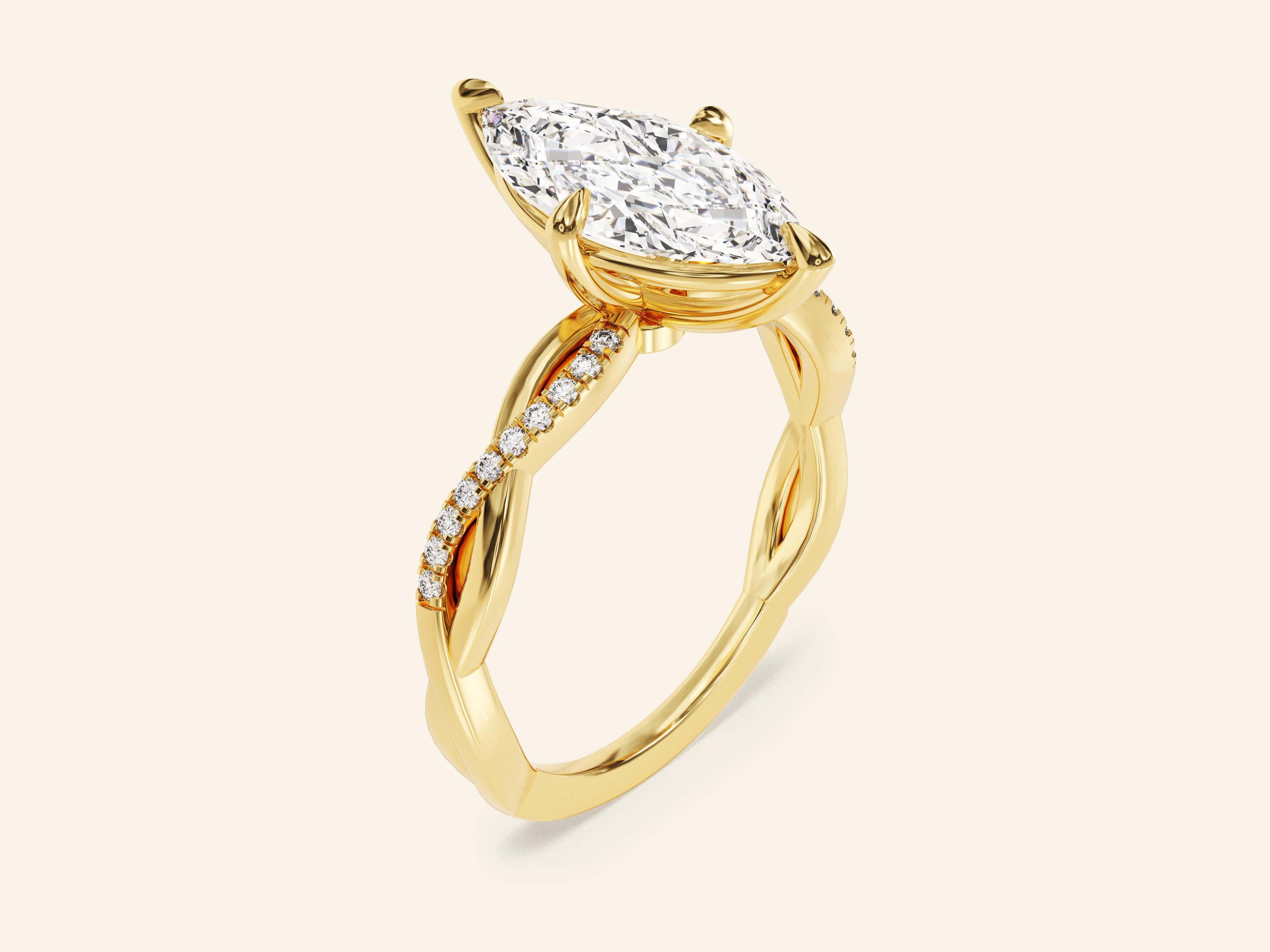 Marquise Twisted Engagement Ring