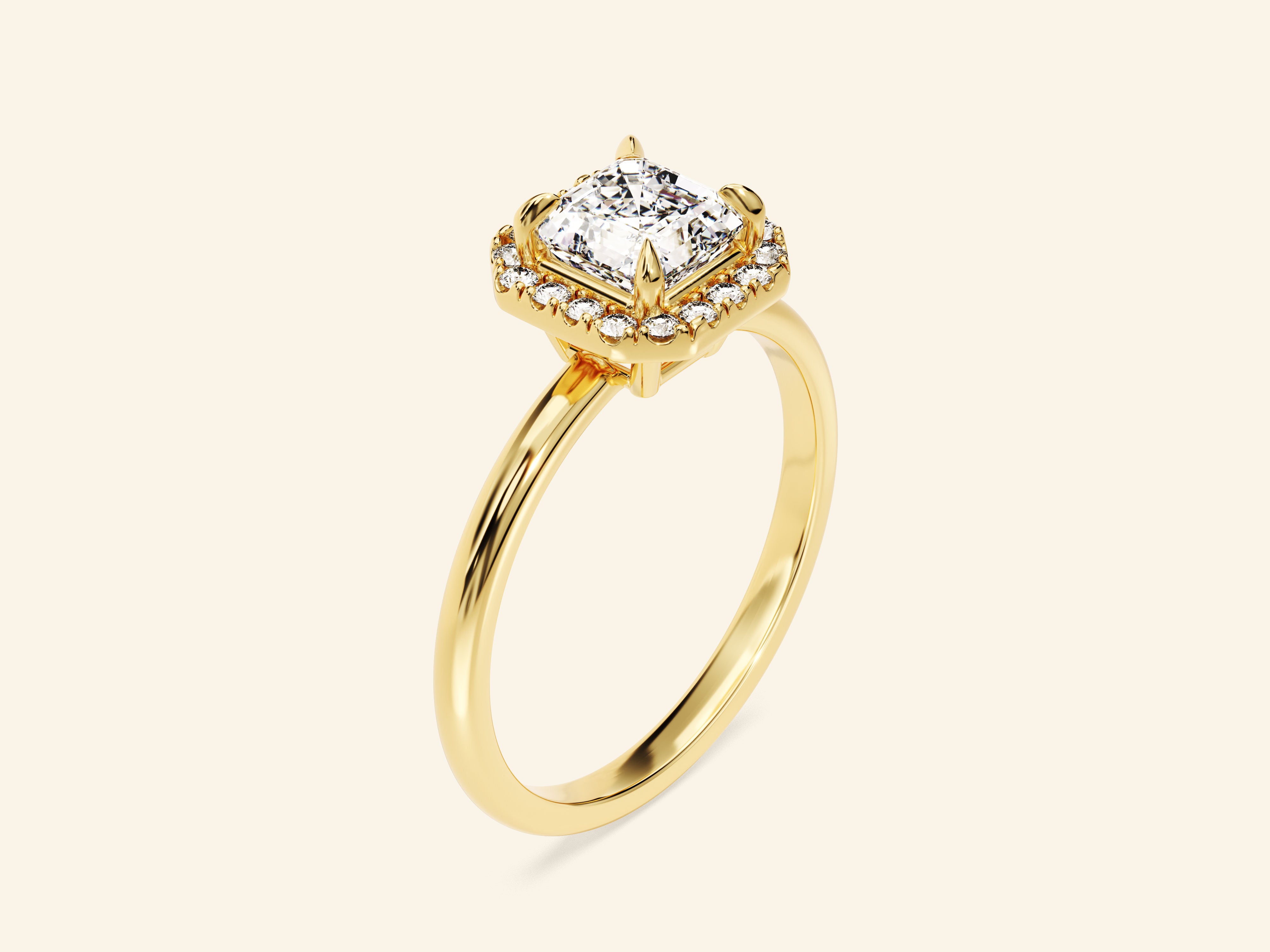 Asscher Halo Engagement Ring
