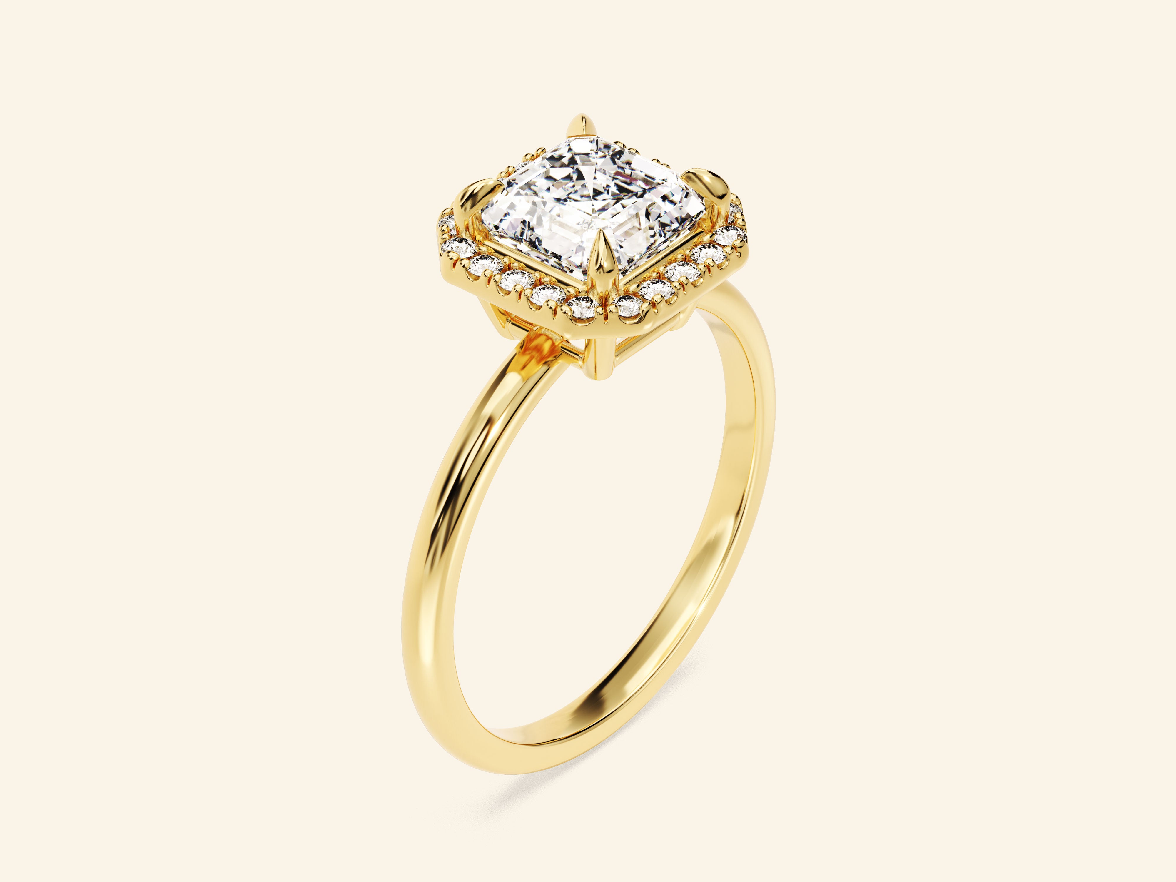 Asscher Halo Engagement Ring